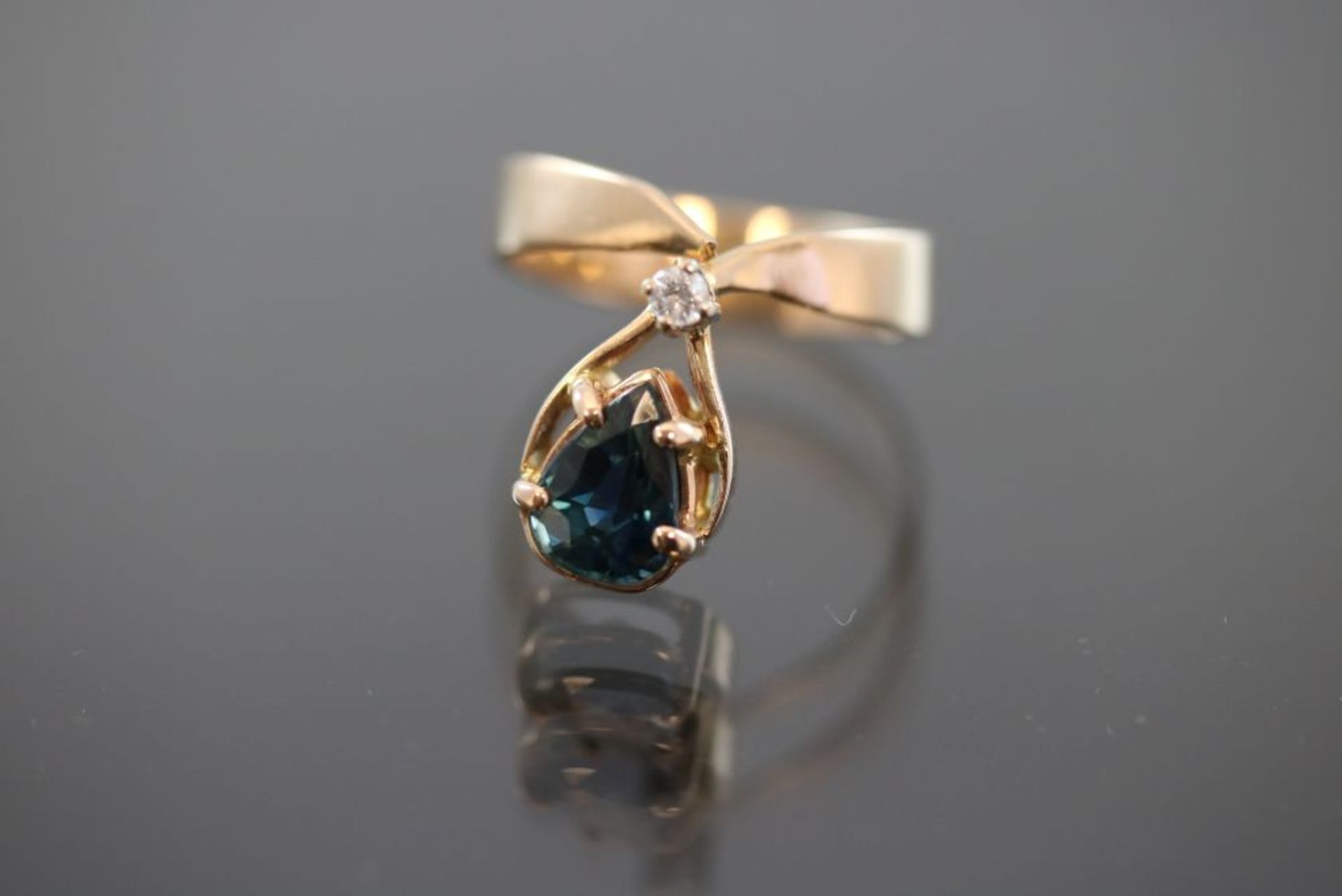 Turmalin-Brillant-Ring, 585 Gold