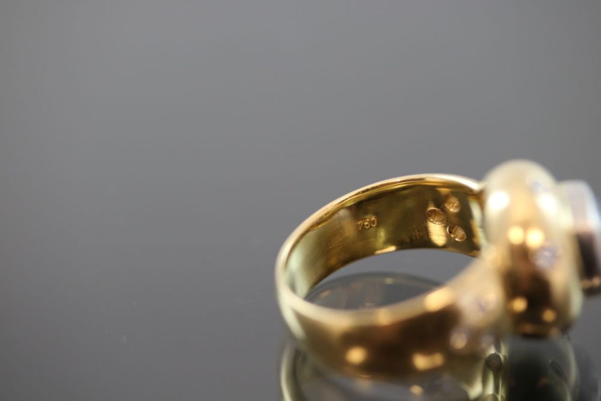 Tanzanit-Brillant-Ring, 750 Gold - Bild 3 aus 3