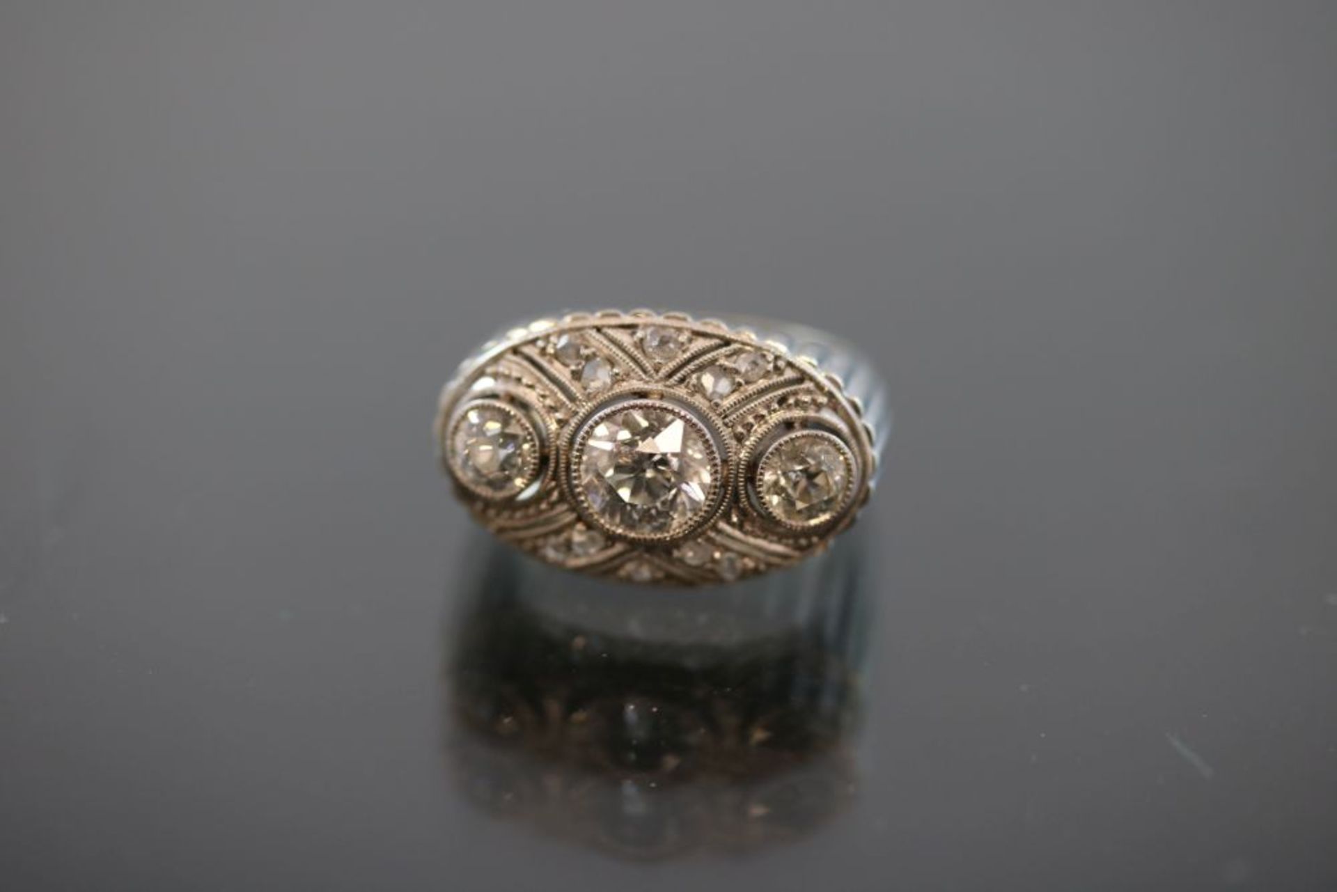 Art-Deco-Ring, 750 Weißgold