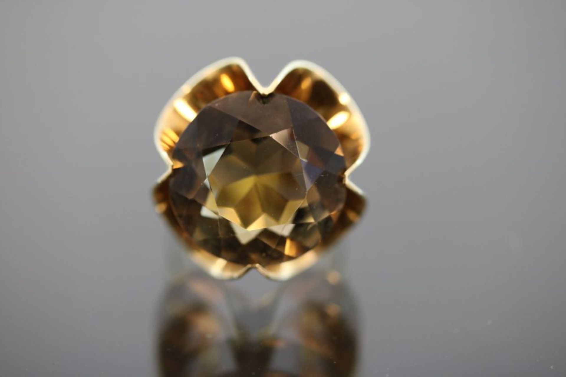 Rauchquartz-Ring, 585 Gold