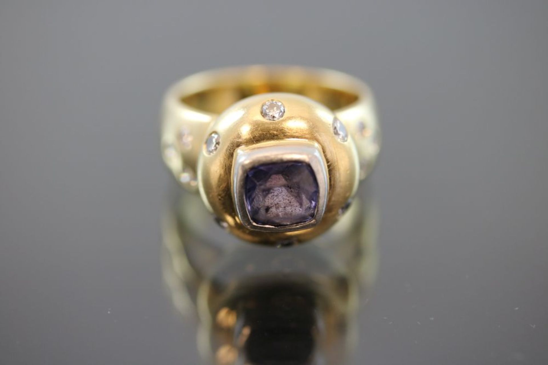 Tanzanit-Brillant-Ring, 750 Gold