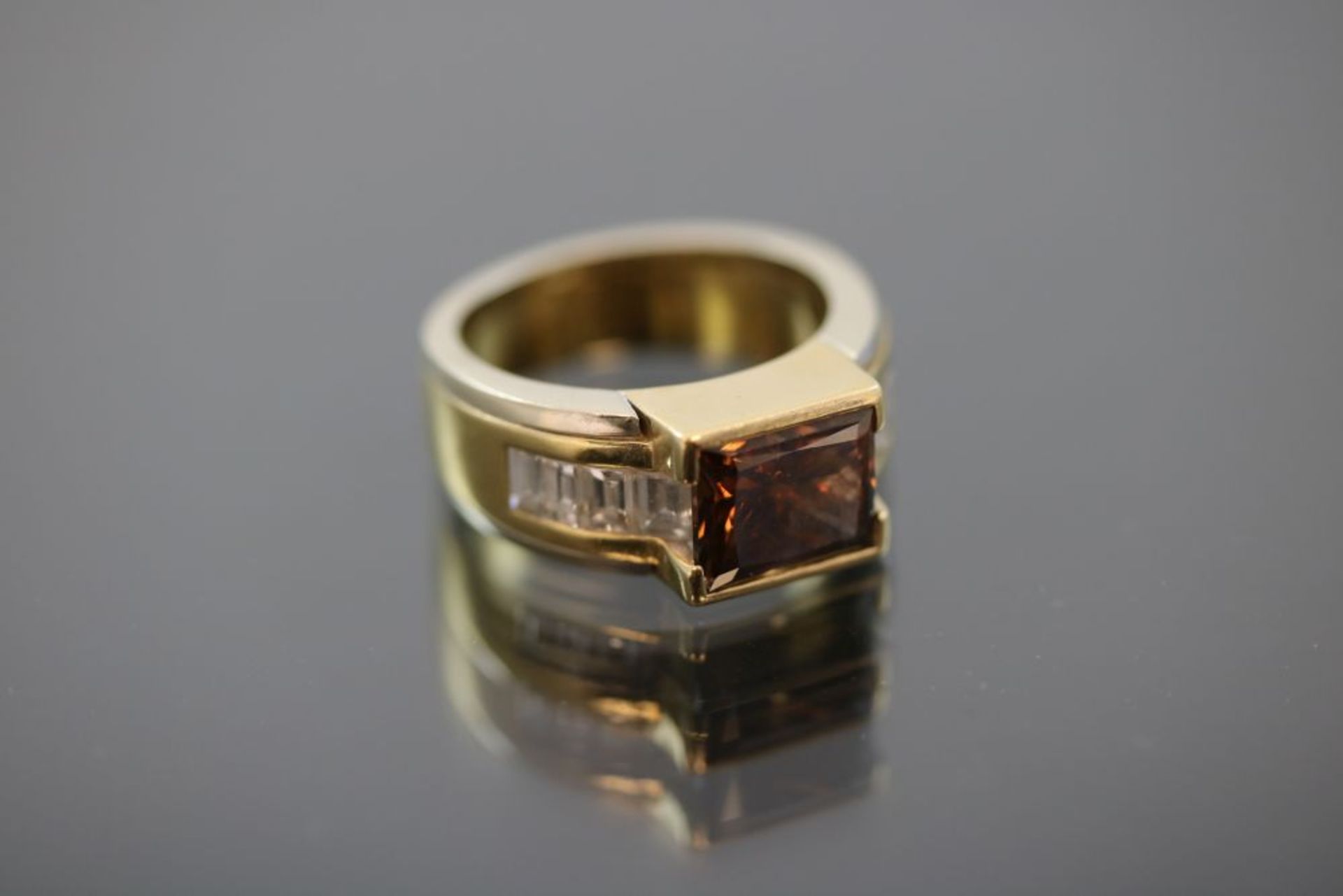 Diamant-Ring, 750 Gelbgold - Bild 3 aus 3