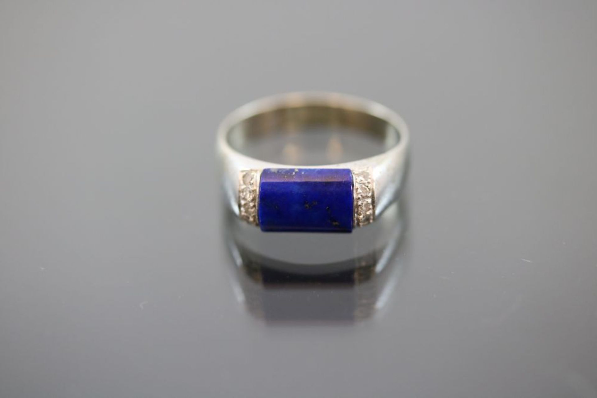 Lapis-Diamant-Ring, 585 Weißgold