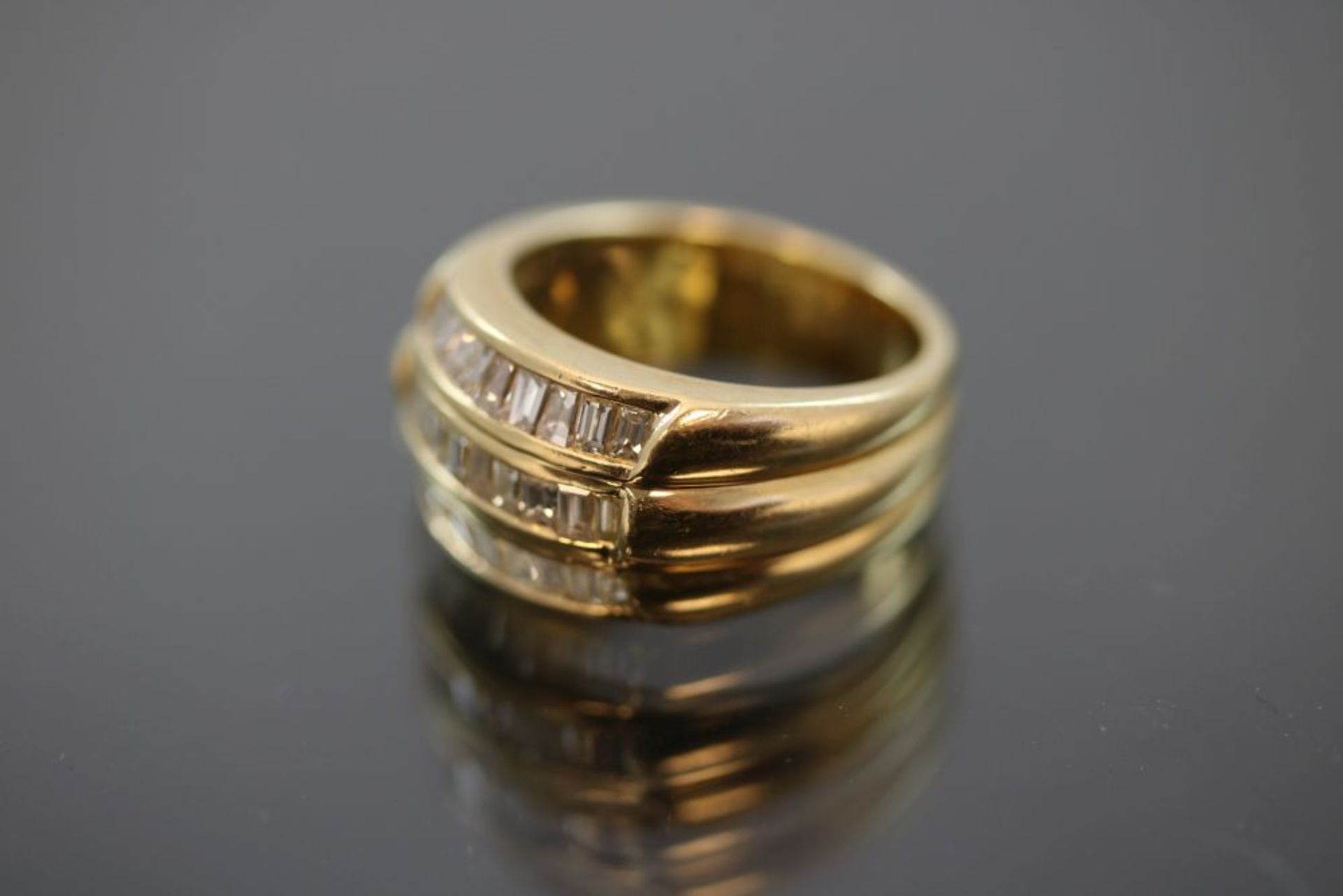 Diamant-Ring, 750 Gelbgold - Bild 2 aus 3