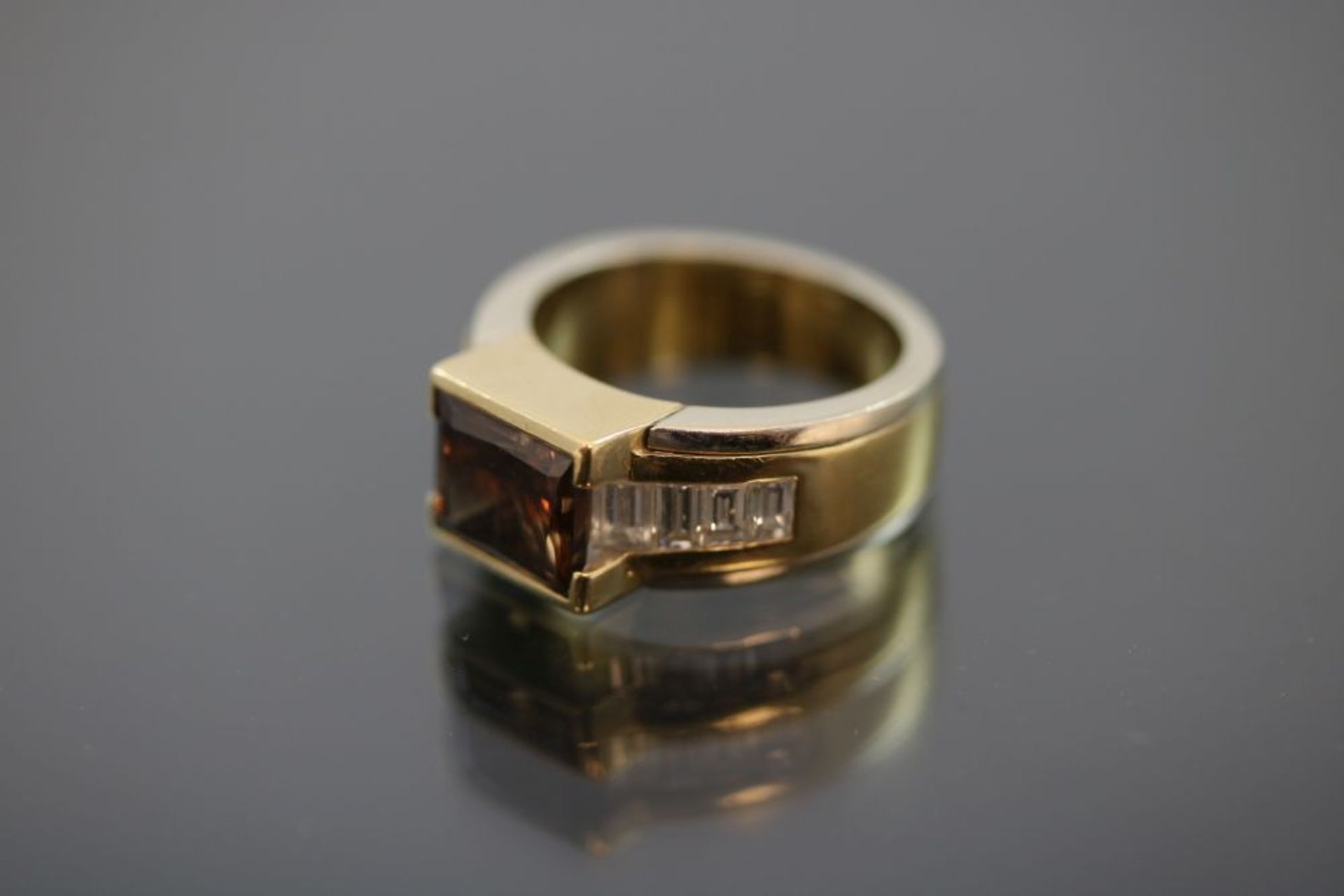 Diamant-Ring, 750 Gelbgold - Bild 2 aus 3