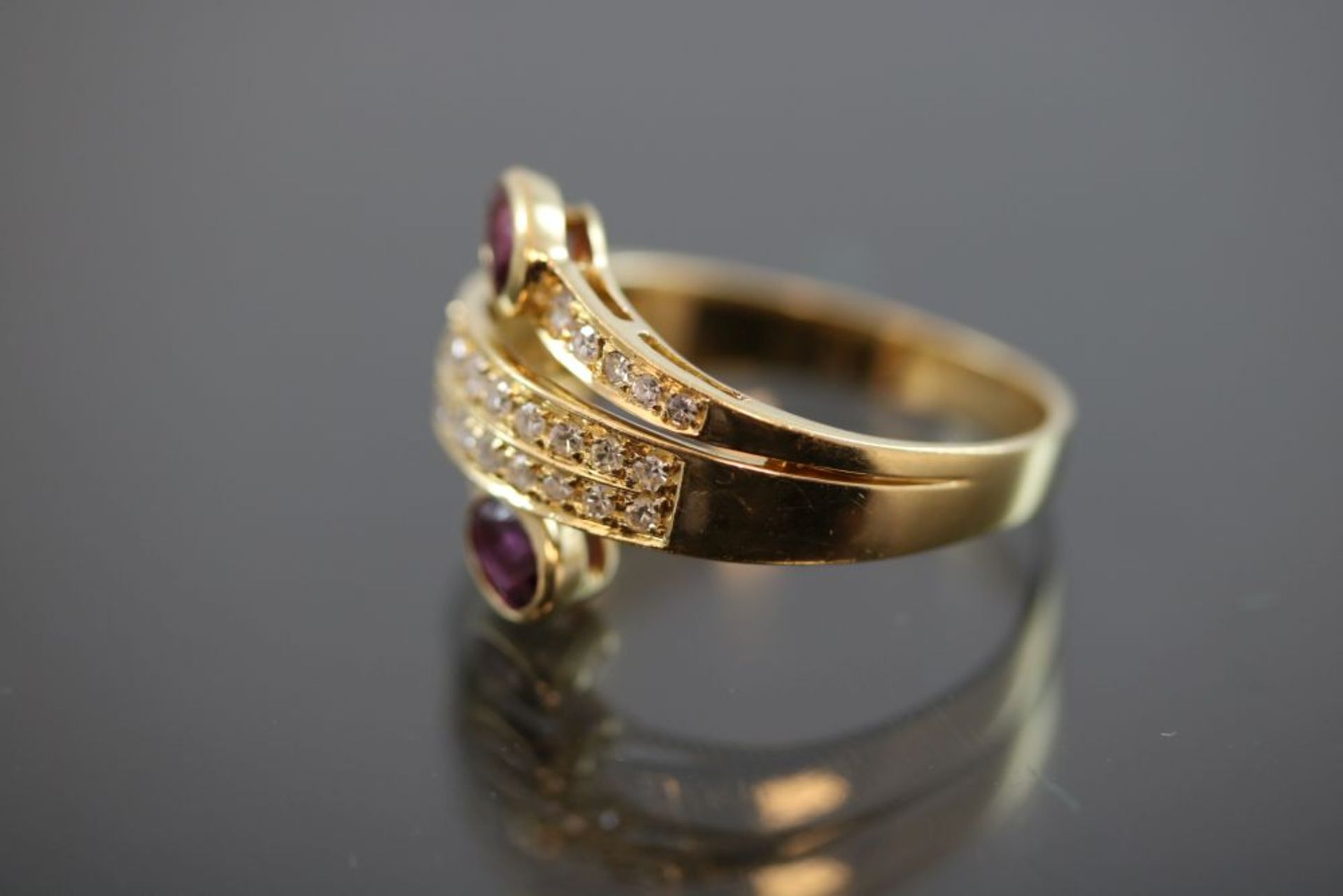 Rubin-Diamant-Ring, 750 Gold - Image 2 of 3