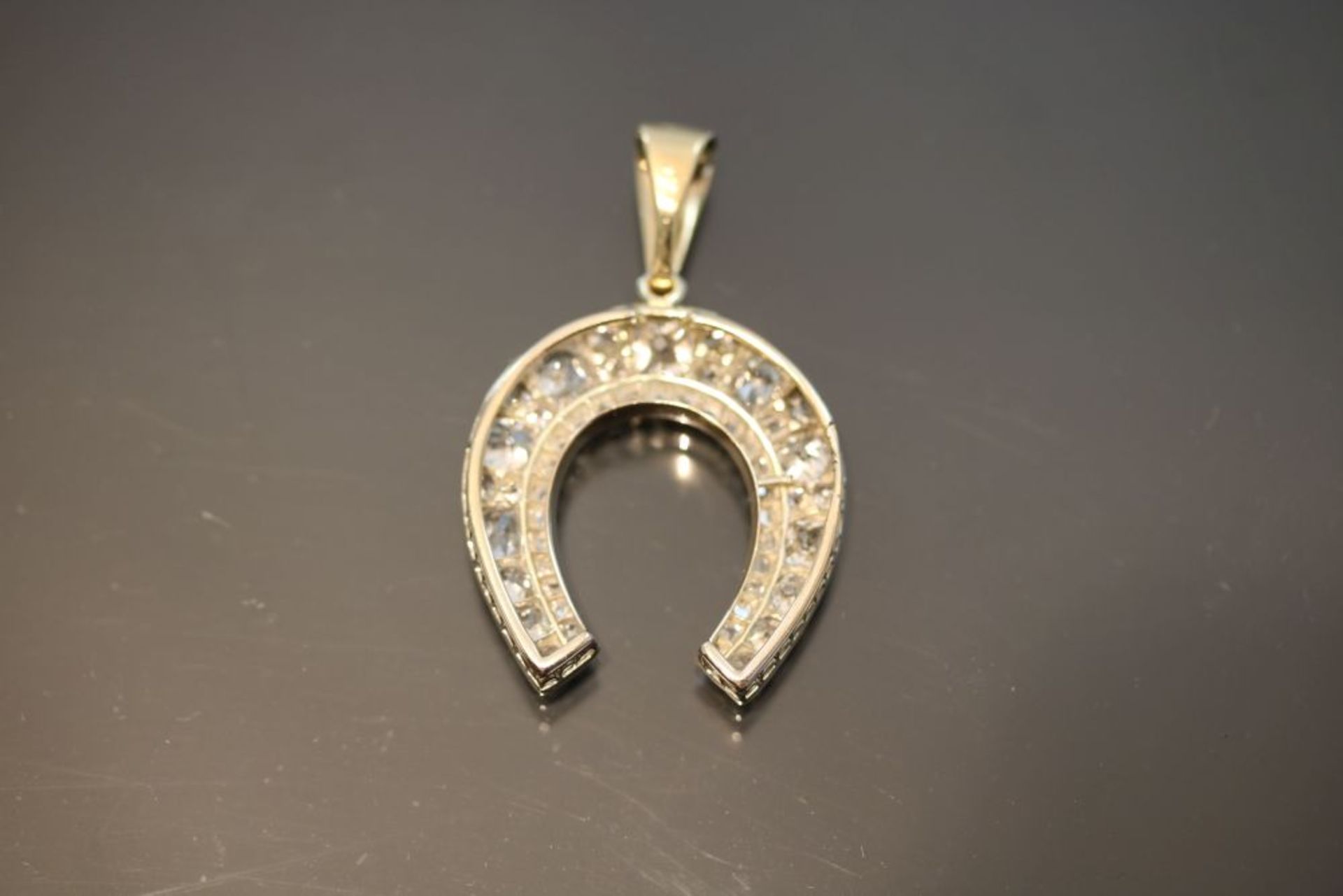 Diamant-Hufeisenanhänger, 750 Gold/585 Gold/Silber - Image 2 of 2