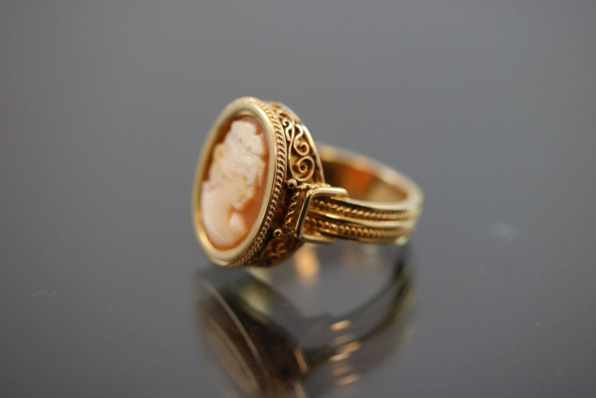 Gemme-Ring, 750 Gelbgold - Bild 2 aus 3