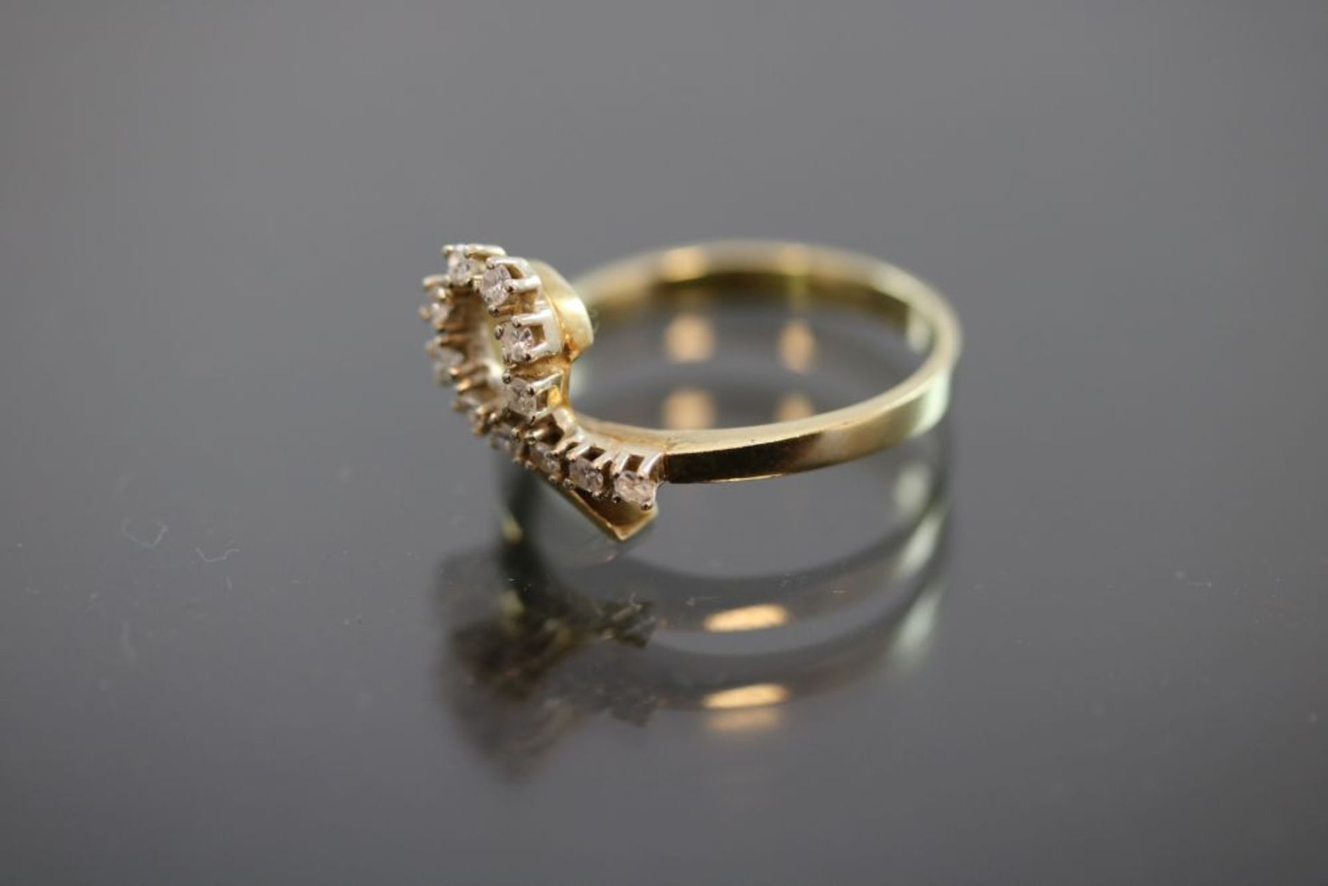 Diamant-Ring, 585 Gelbgold - Bild 2 aus 3