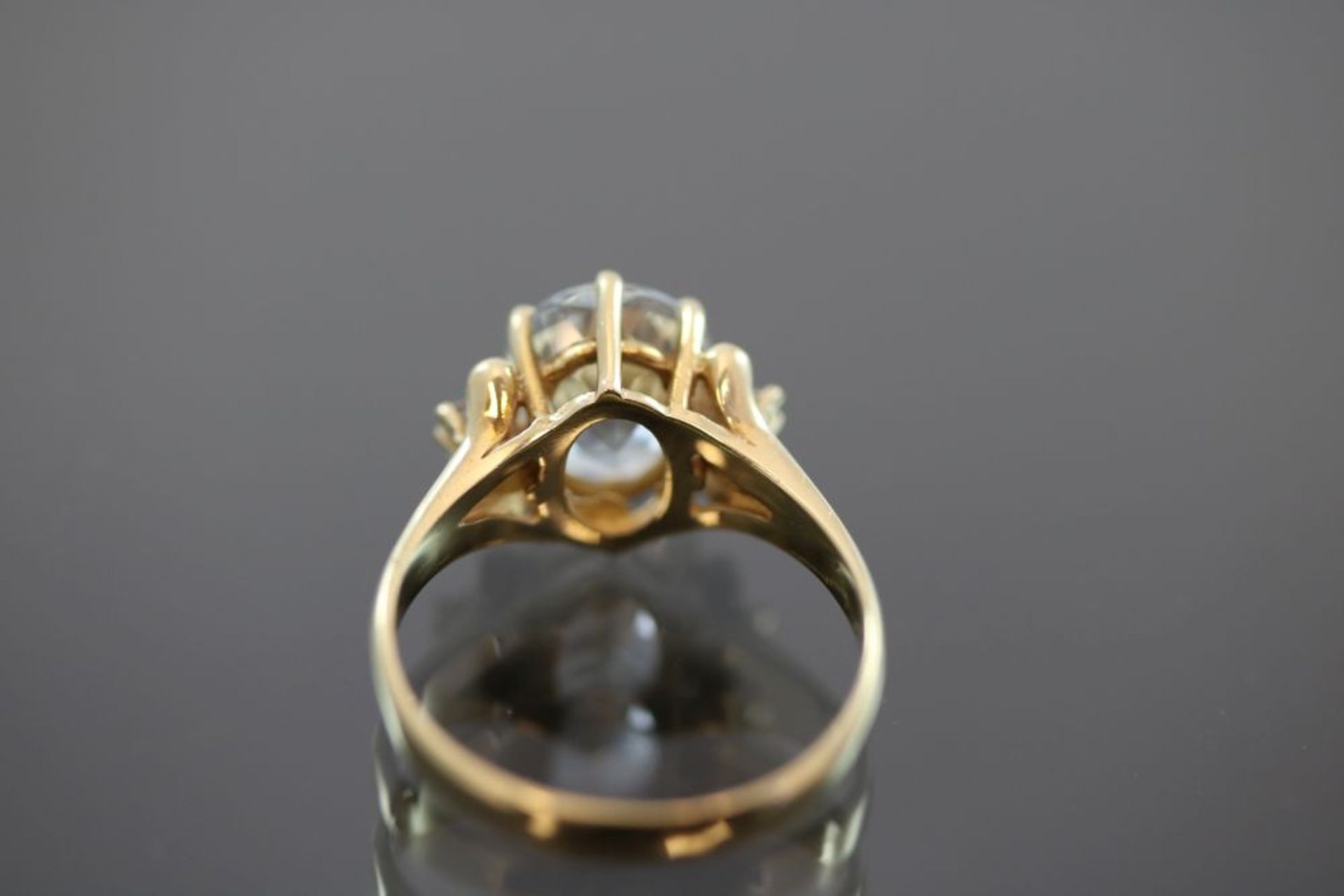 Aquamarin-Brillant-Ring, 585 Gold - Bild 3 aus 3