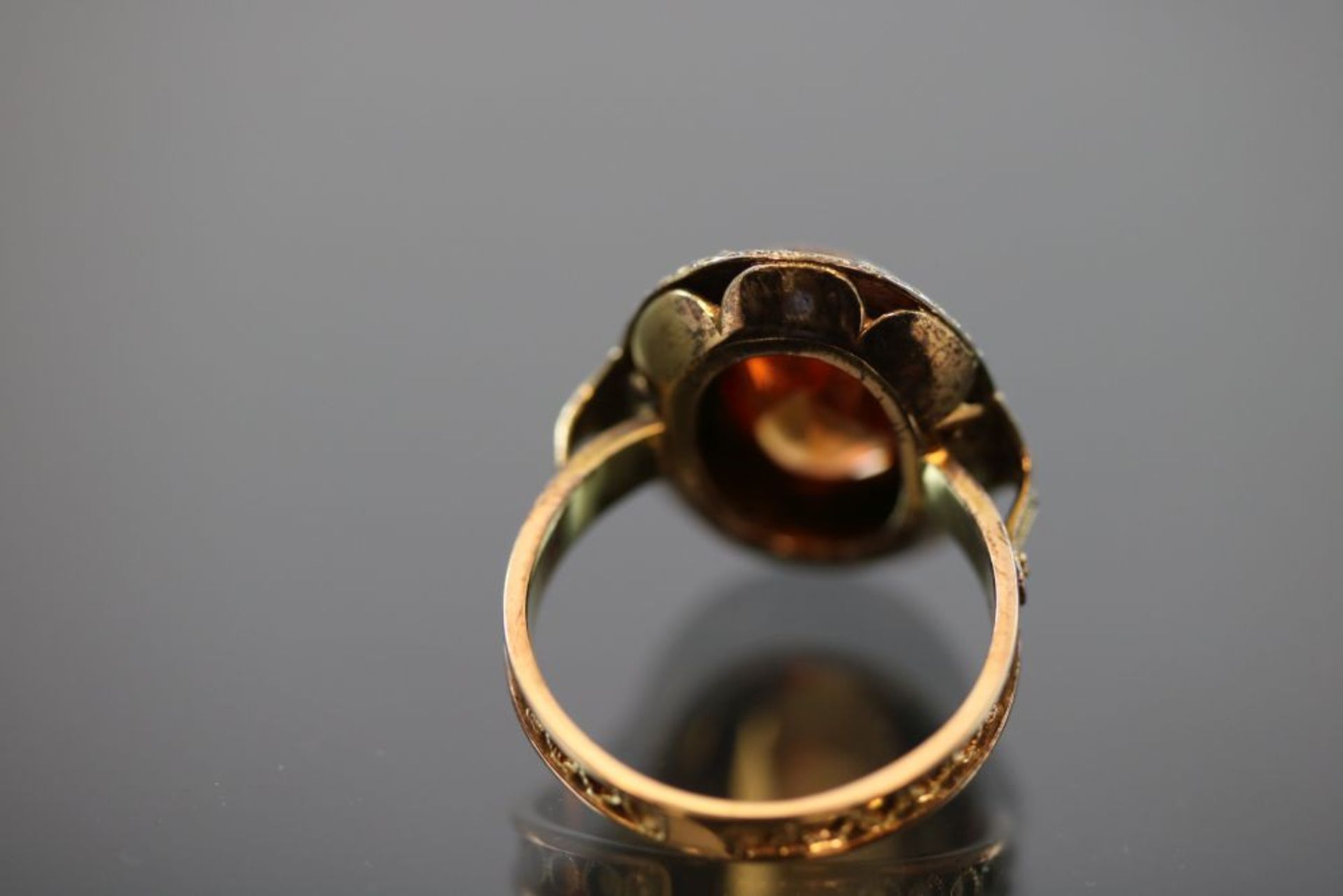 Granat-Ring, 585 Gelbgold - Bild 3 aus 3