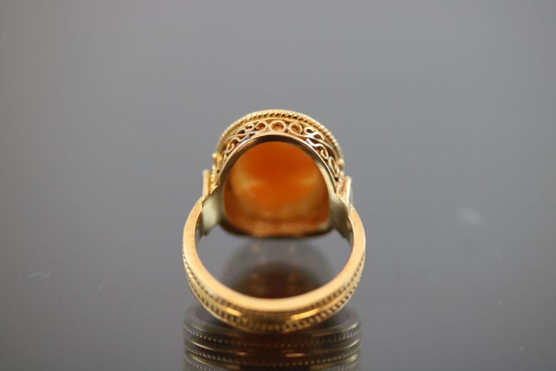 Gemme-Ring, 750 Gelbgold - Bild 3 aus 3