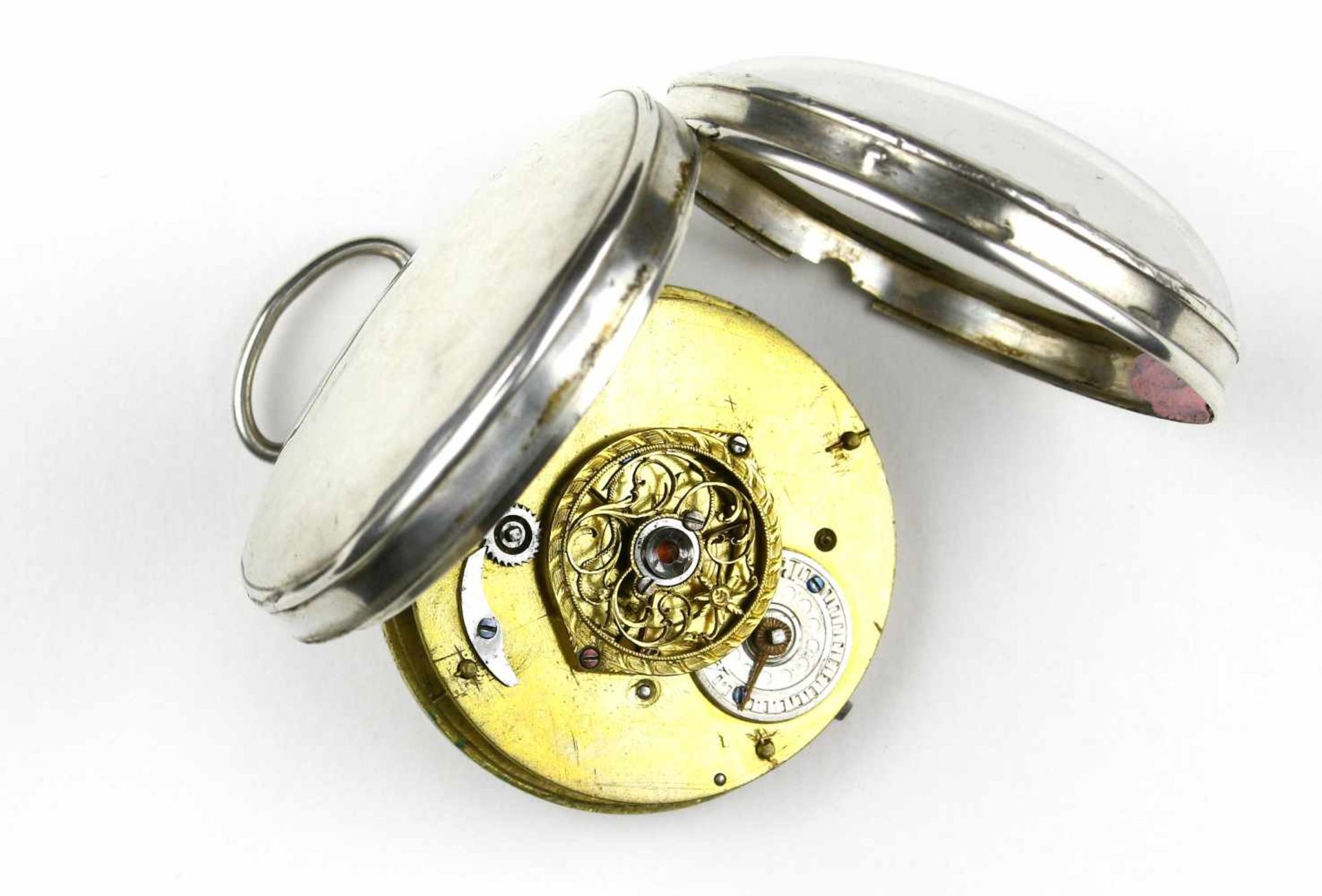 Uhr, Spindeltaschenuhr, Silber, Frankreich, um 1800 - Image 2 of 2
