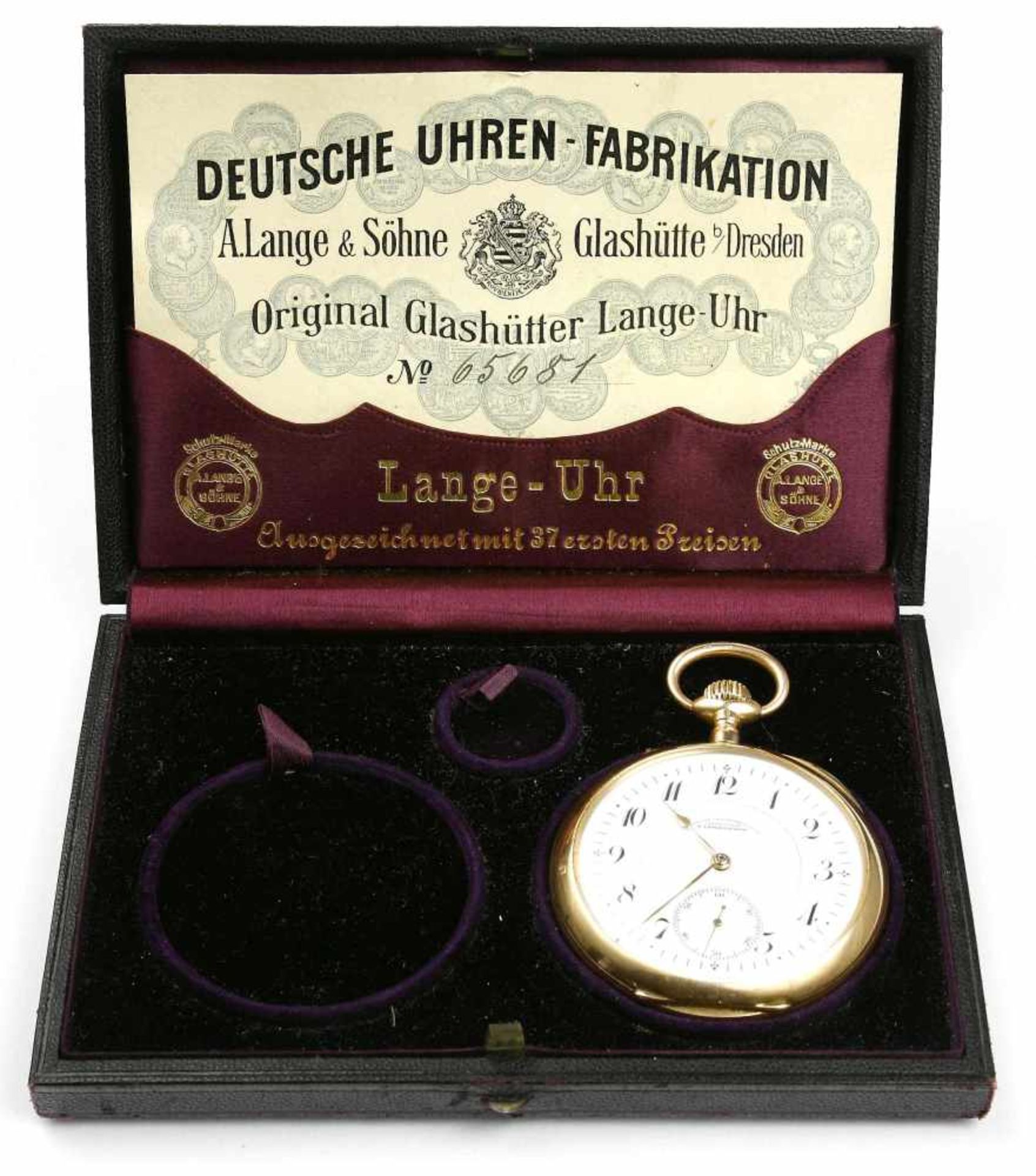 Uhr, Taschenuhr, 585er GG., Deutsche Uhren Fabrikation, A. Lange & Söhne, 1908 - 1912 <