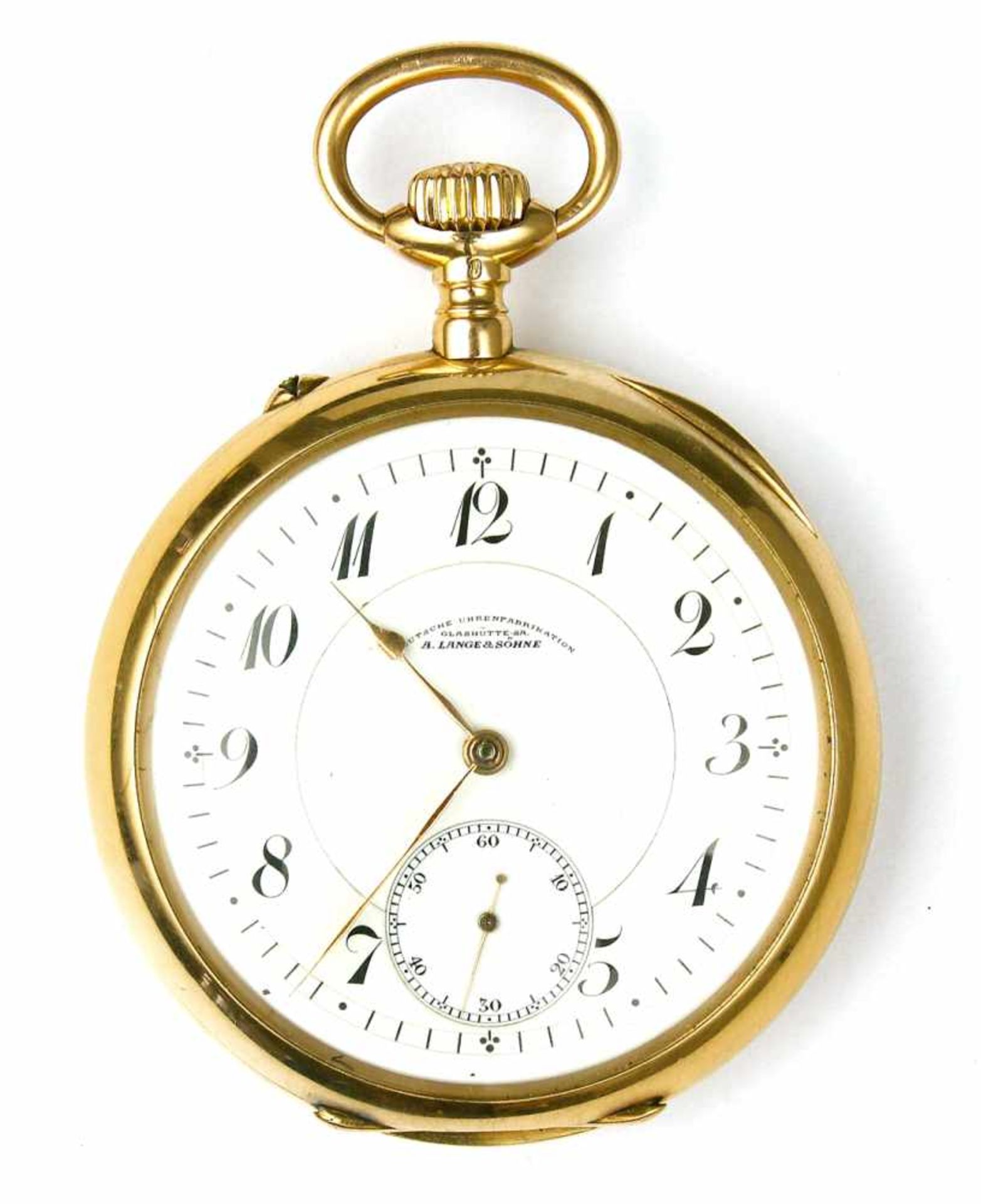 Uhr, Taschenuhr, 585er GG., Deutsche Uhren Fabrikation, A. Lange & Söhne, 1908 - 1912 < - Bild 2 aus 3