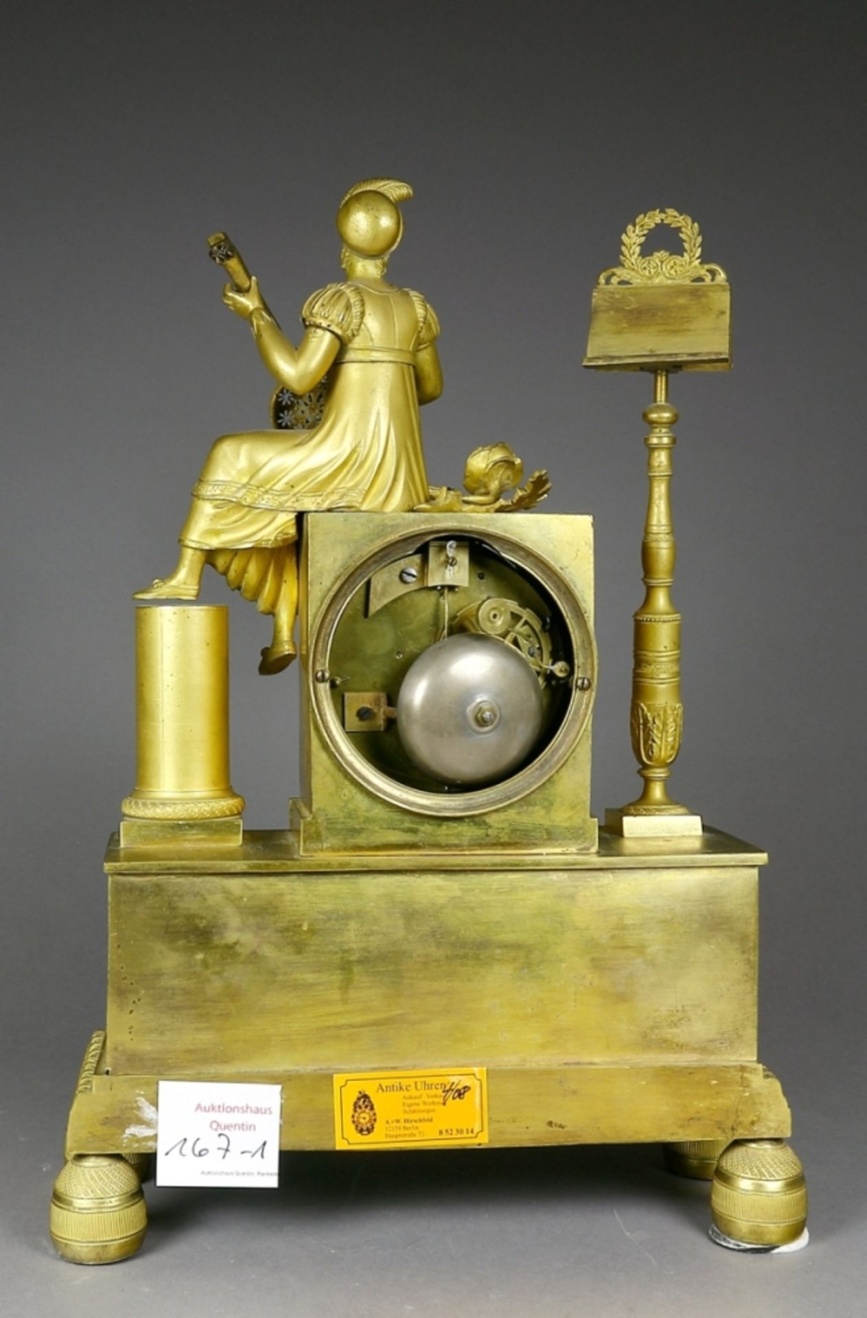 Uhr, Kaminuhr, Empire, Frankreich, um 1820 - Bild 2 aus 2