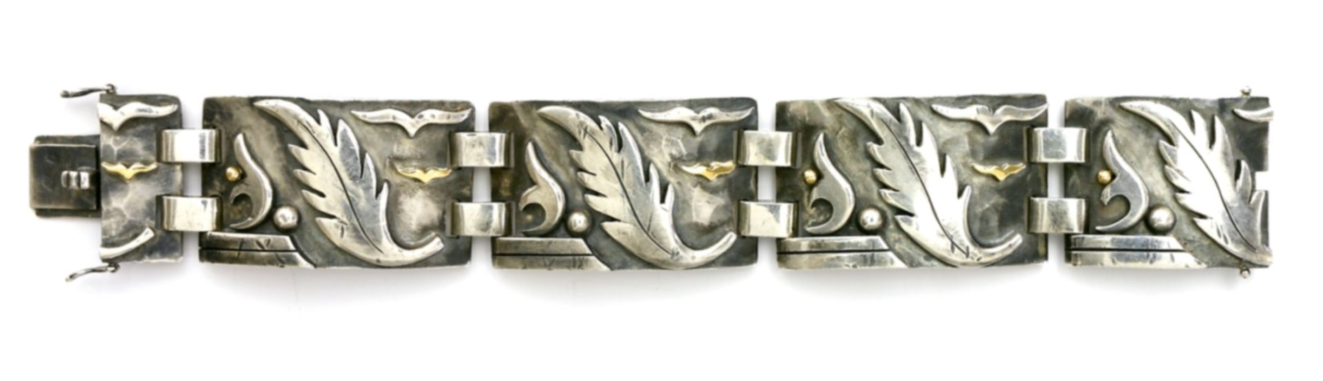 Jean Duprés, Silbernes Art Deco Armband, Frankreich, 1920/30