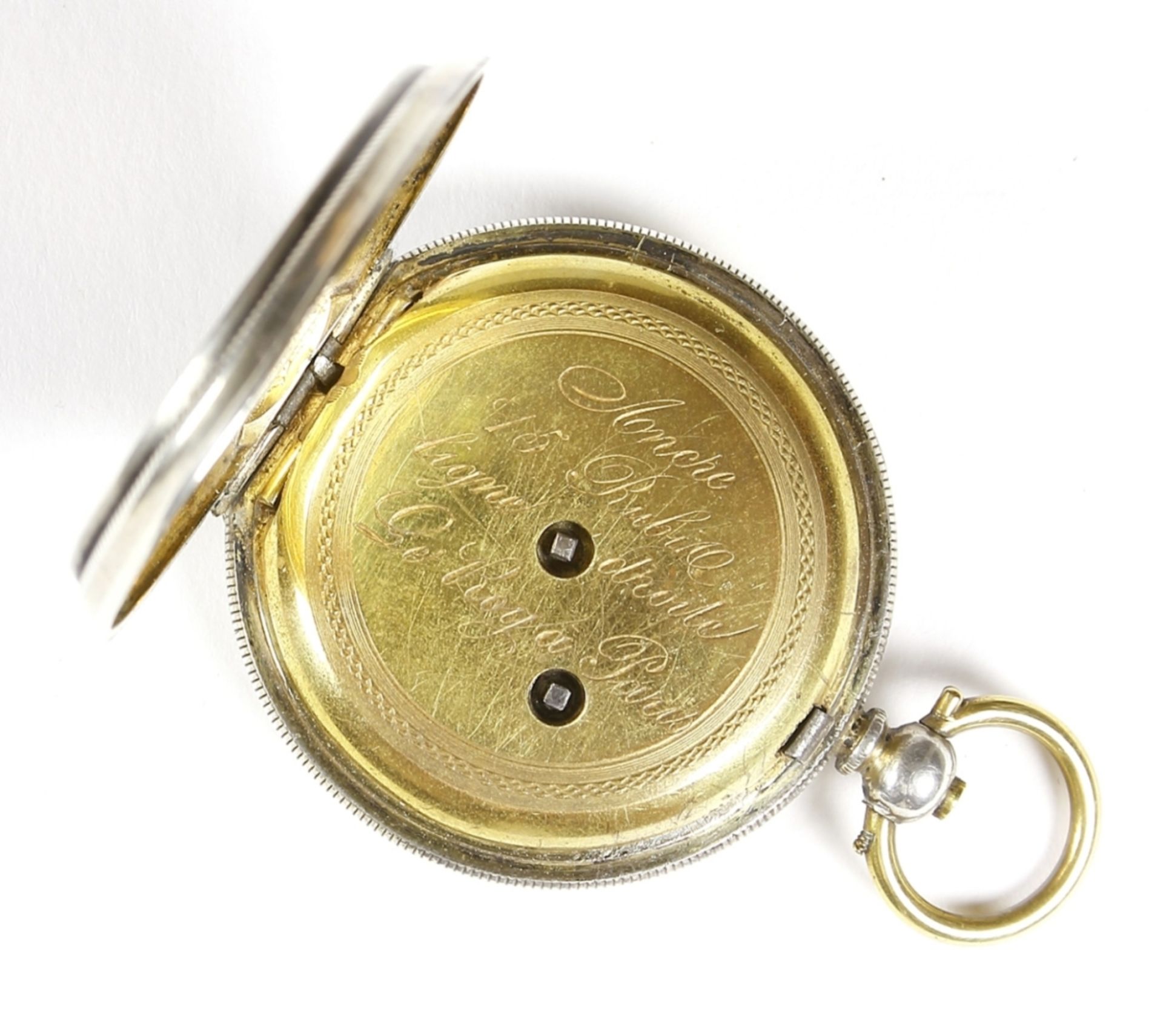 Taschenuhr, 800er Silber/Emaille, Le Roy a Paris, für den türkischen Markt, um 1900 - Bild 2 aus 3