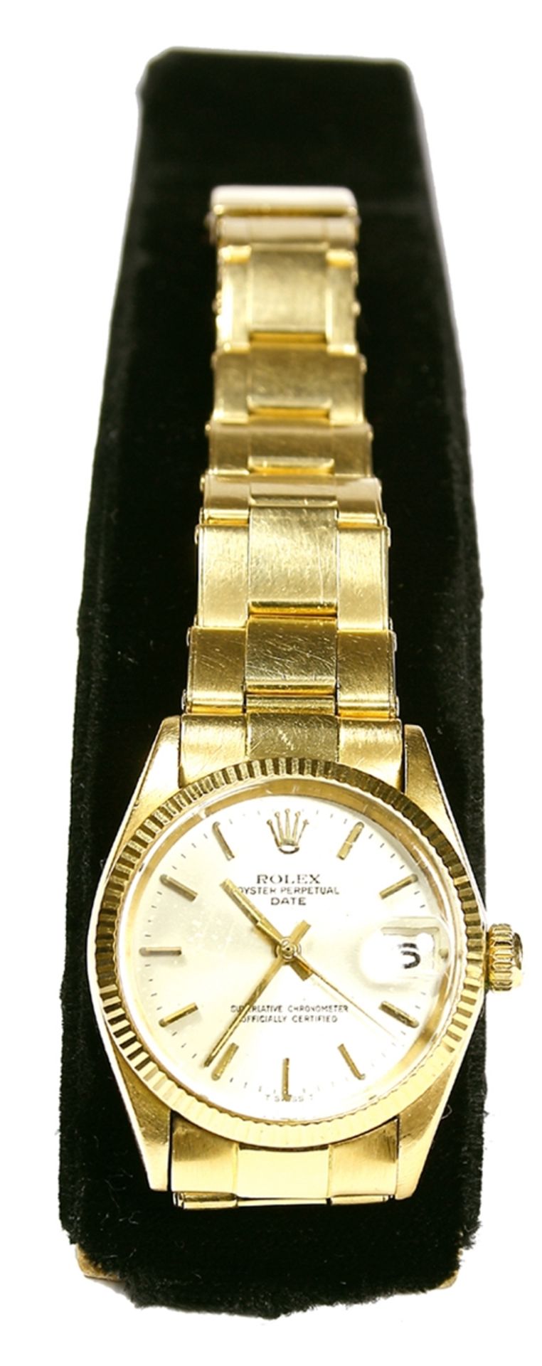 Uhr, Damenarmbanduhr, 750er GG., Rolex Oyster Perpetual Date, Automatik, 1971
