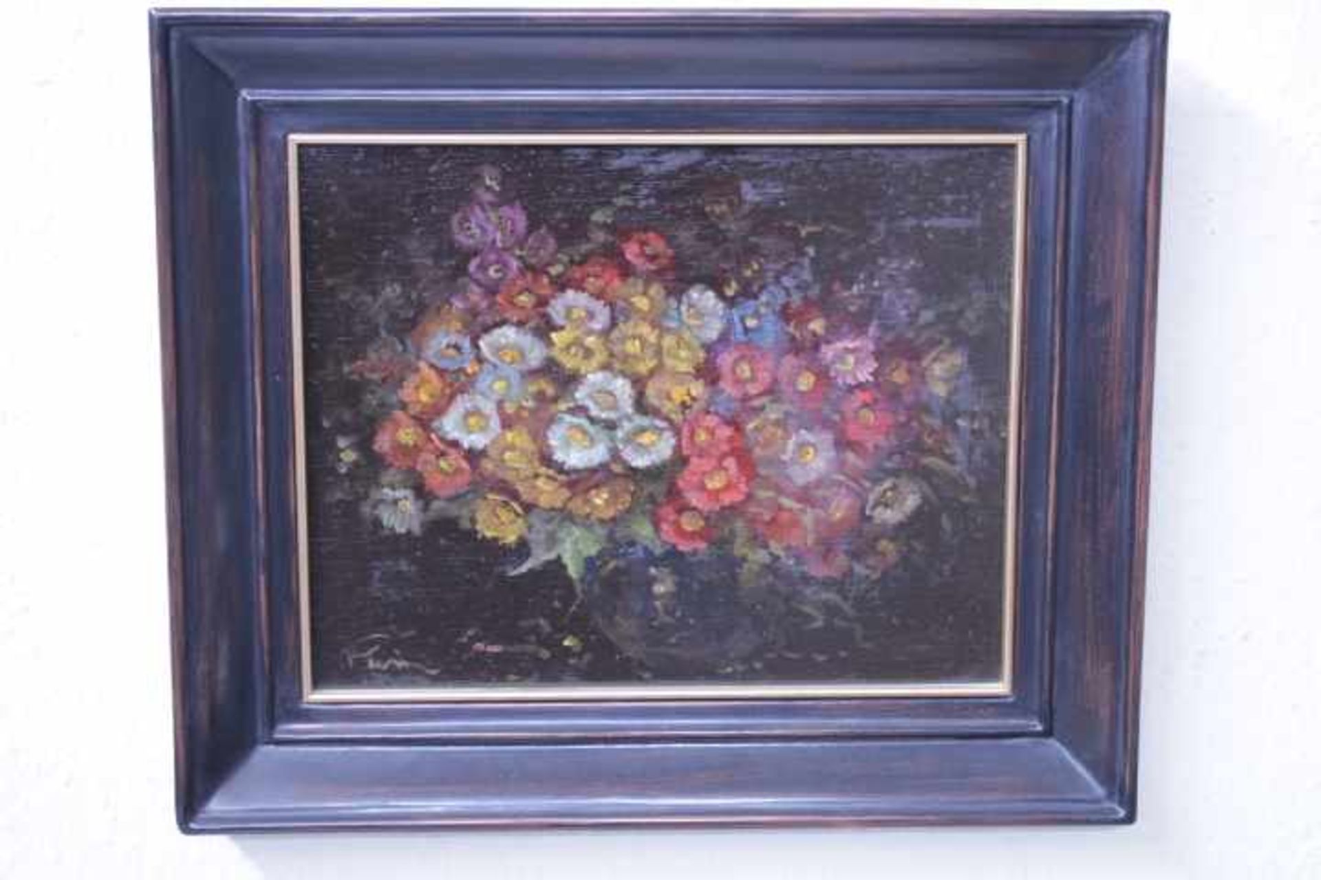 Wildeboer, Roel (1902-1989) ATTR. Blumenbild «unleserl.signÖl/Platte31x25cm gerahmt