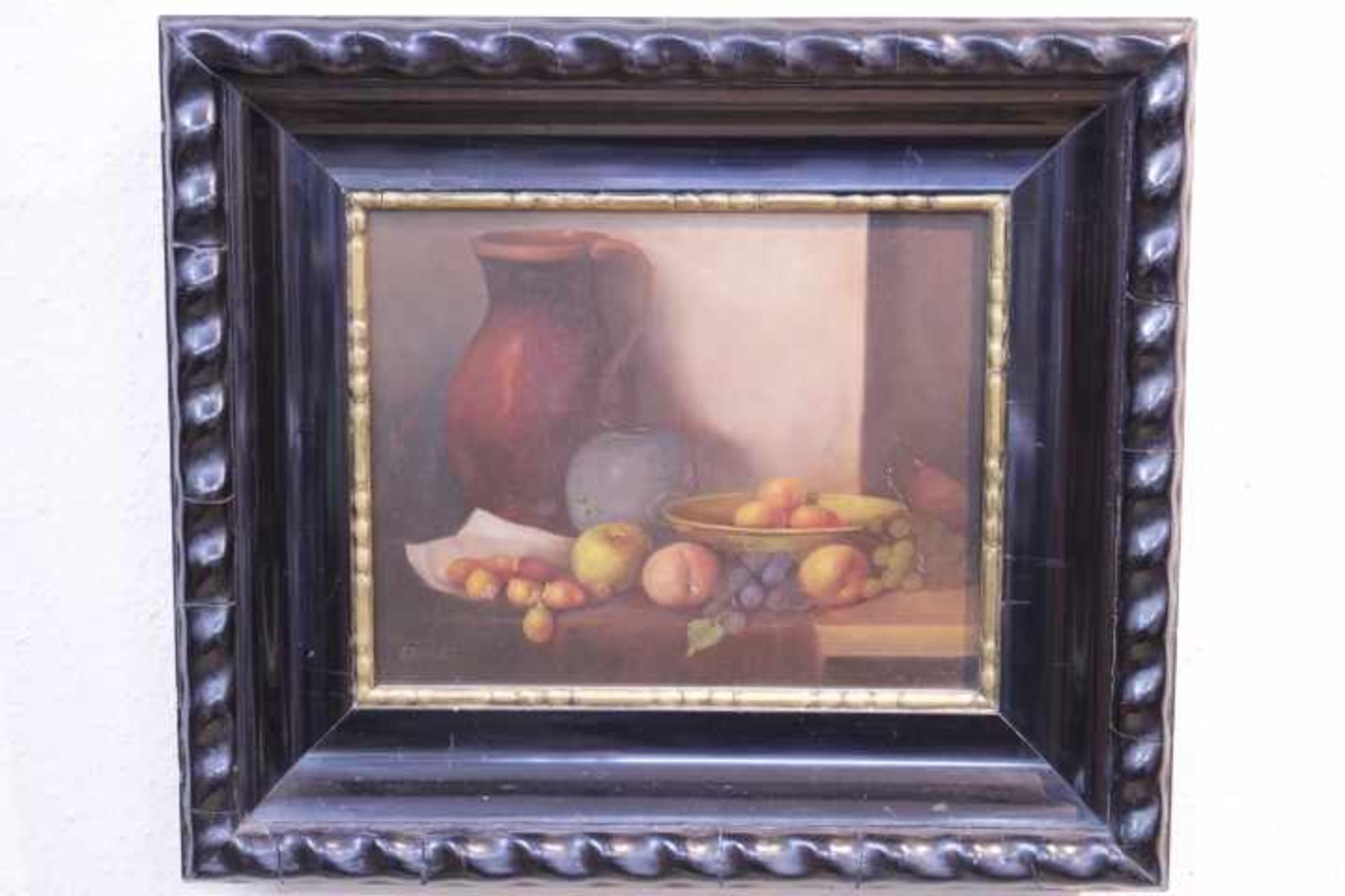 Reinier ? Wildeboer Stillleben mit Früchten «Öl/PlatteNztl.Gerahmt 36x29cm