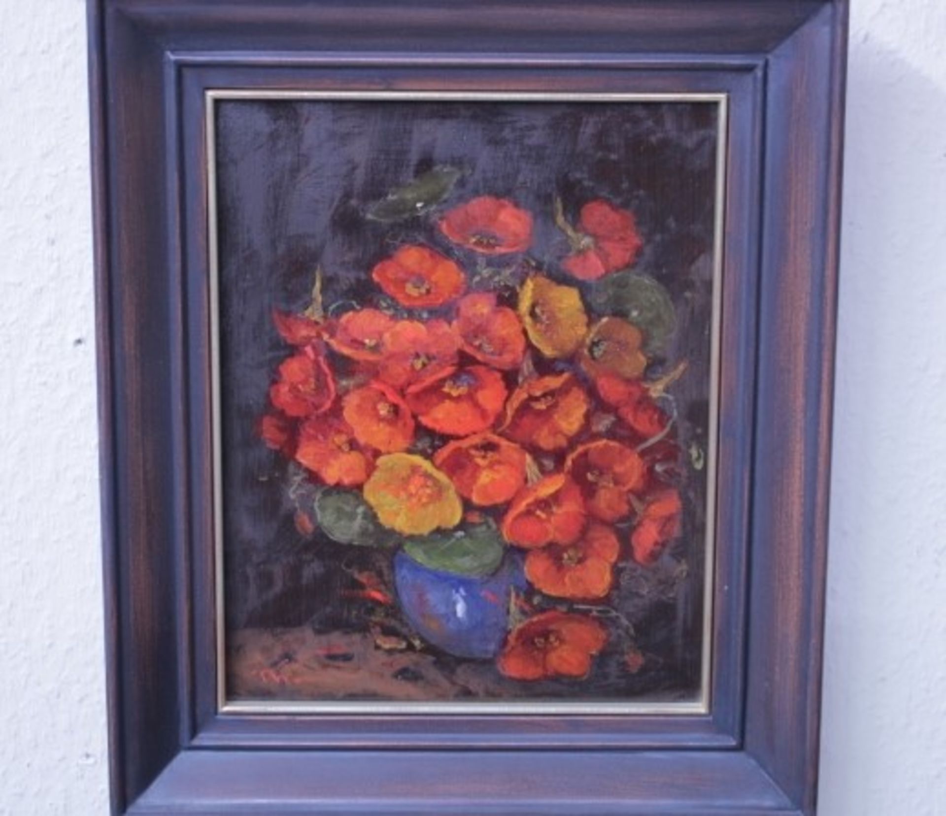 Wildeboer, Roel (1902-1989) ATTR. Blumenbild «unleserl.signÖl/Platte31x25cm gerahmt