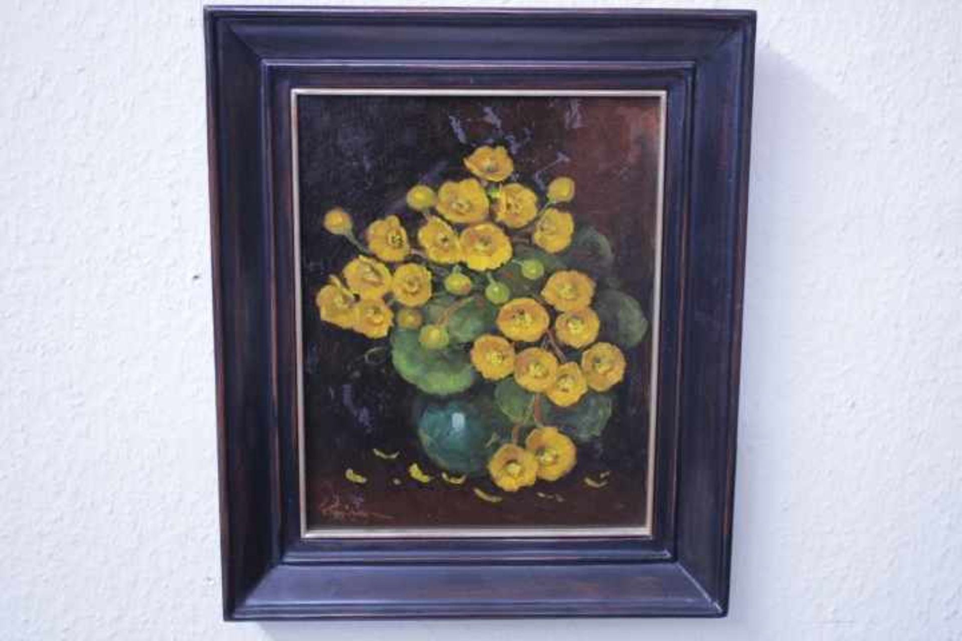 Wildeboer, Roel (1902-1989) ATTR. Blumenbild «unleserl.sign.Öl/Platte31x25cm gerahmt