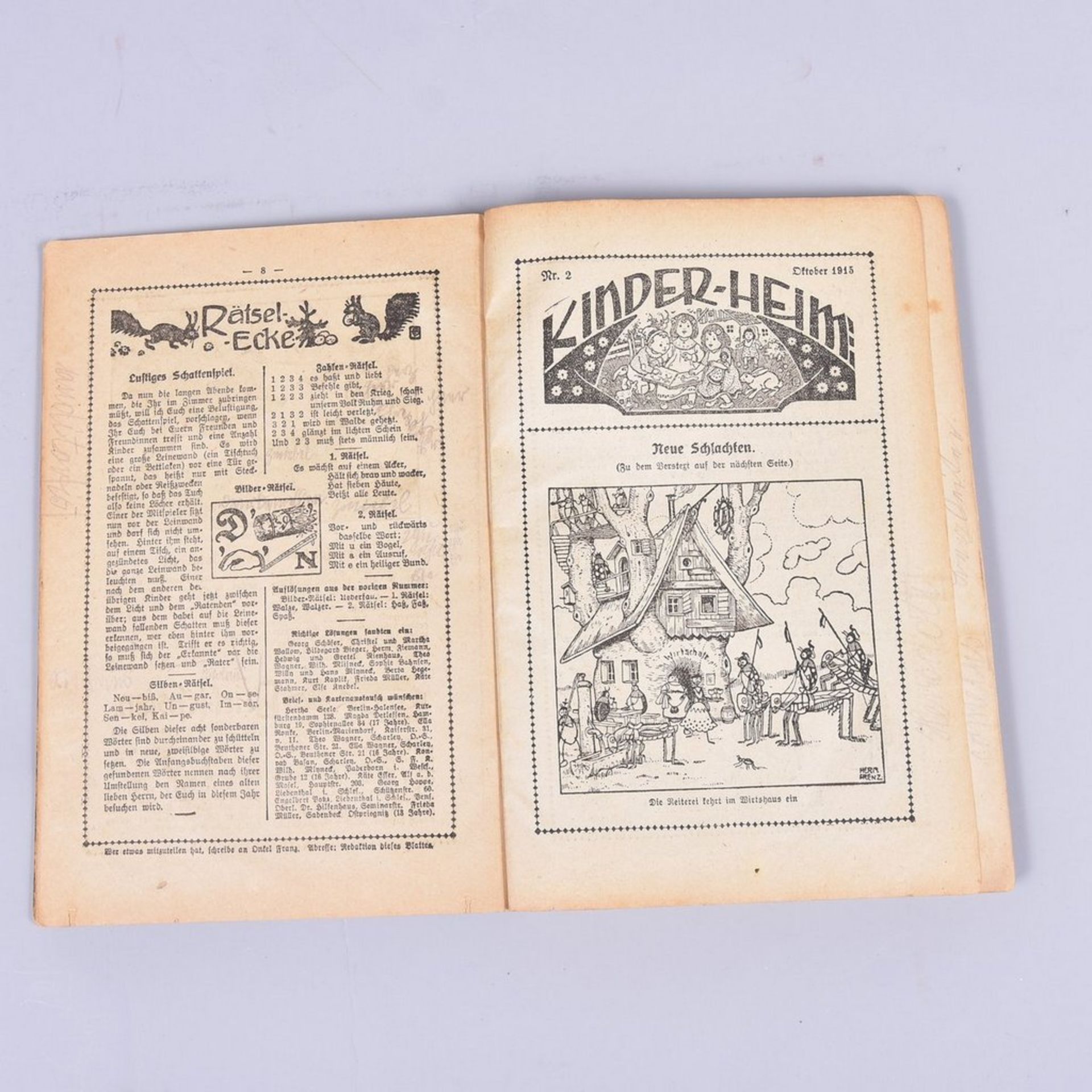 Kinder-Heim Zeitschrift, Nr.1/ Sept.1915 bis Nr.26./Sept.1916, leicht gebrauchter Zustand