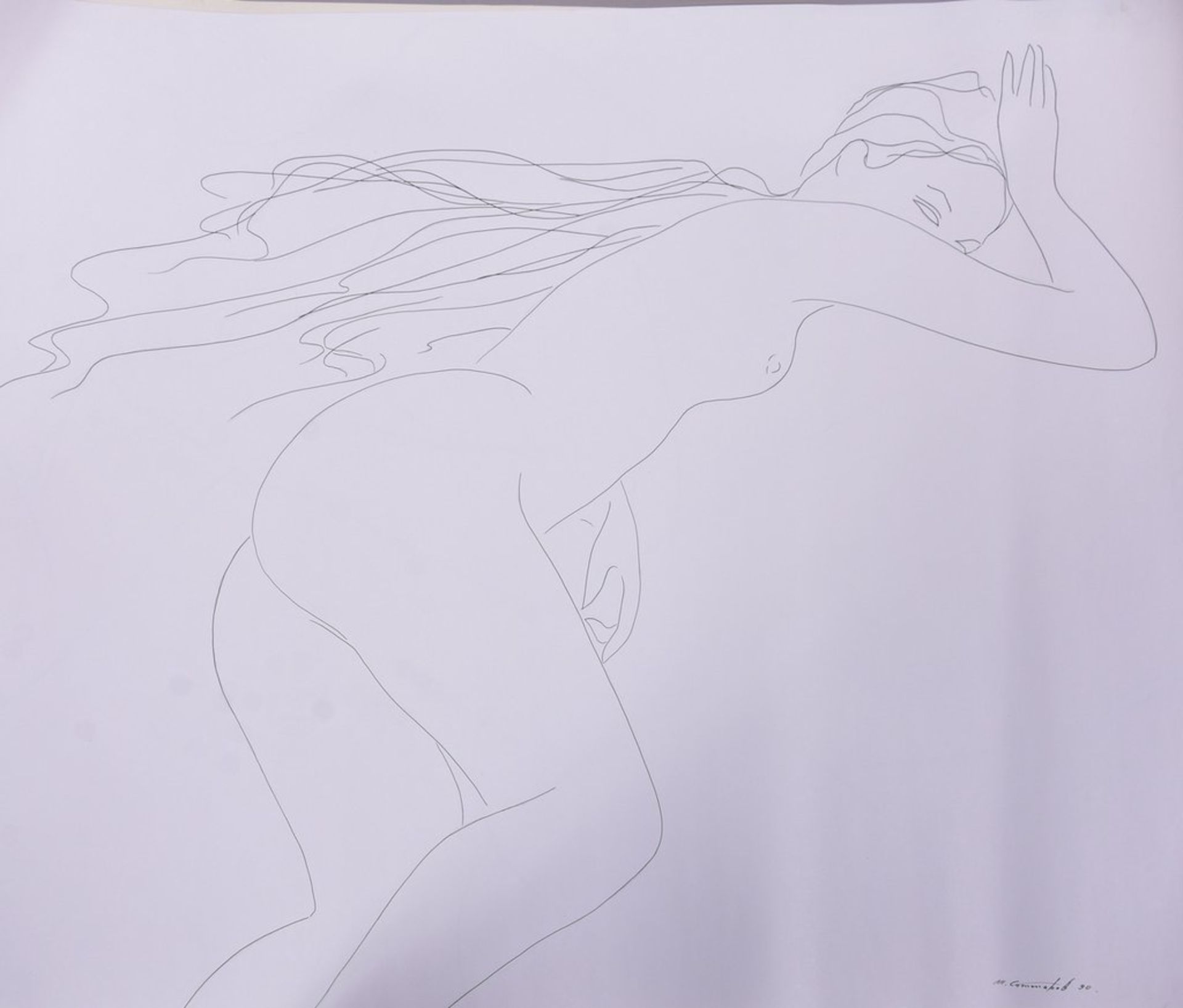 Sattarov, Mansur, dito, Zeichnung "Liegender weiblicher Akt", sign.u.dat.1990, BM 84x63cm