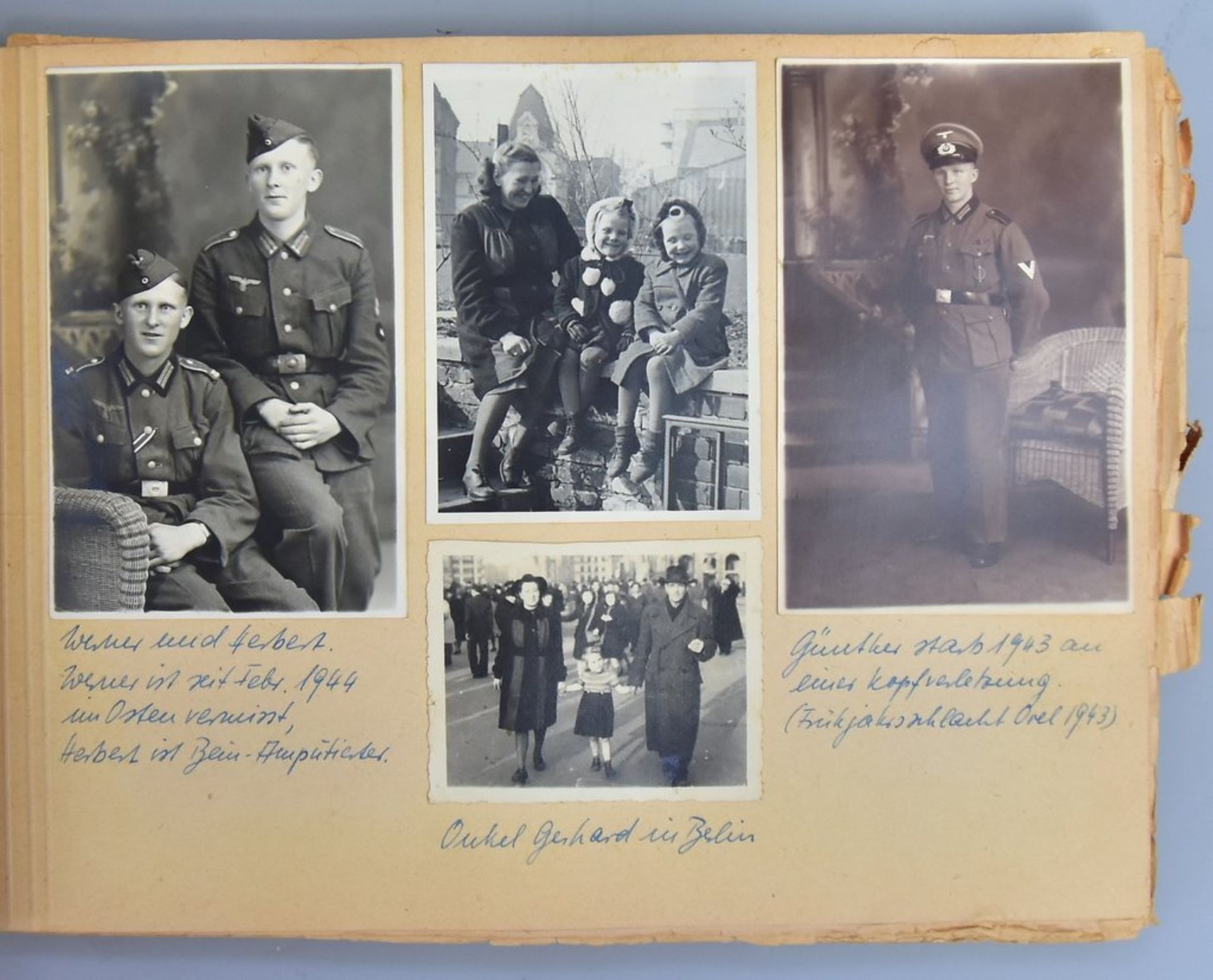 Privates Fotoalbum von 1926-1950 mit vielen Zeitzeugenfoto`s inkl. 1.und 2. Weltkrieg, Maß: 32x23cm