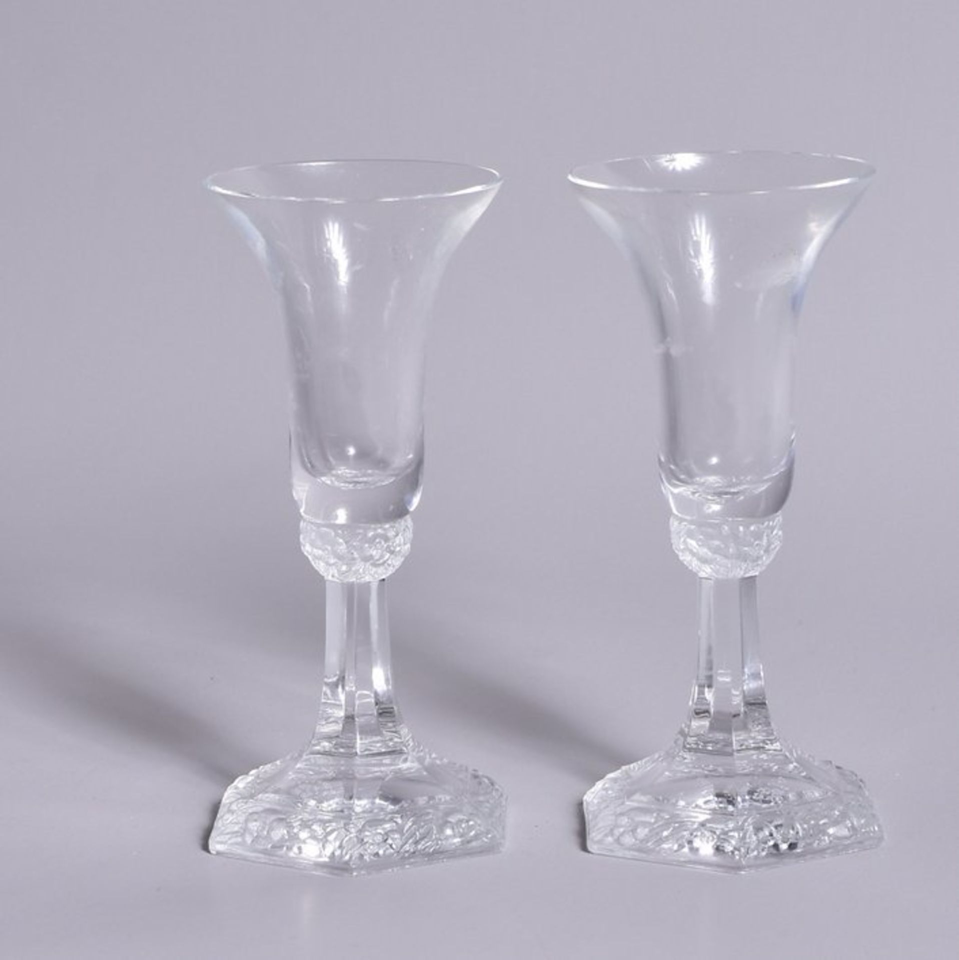 Rosenthal-Leuchterpaar, gemarkt: Classic-Kollektion, 2. Hälfte 20. Jh., farbloses Glas, H 14cm
