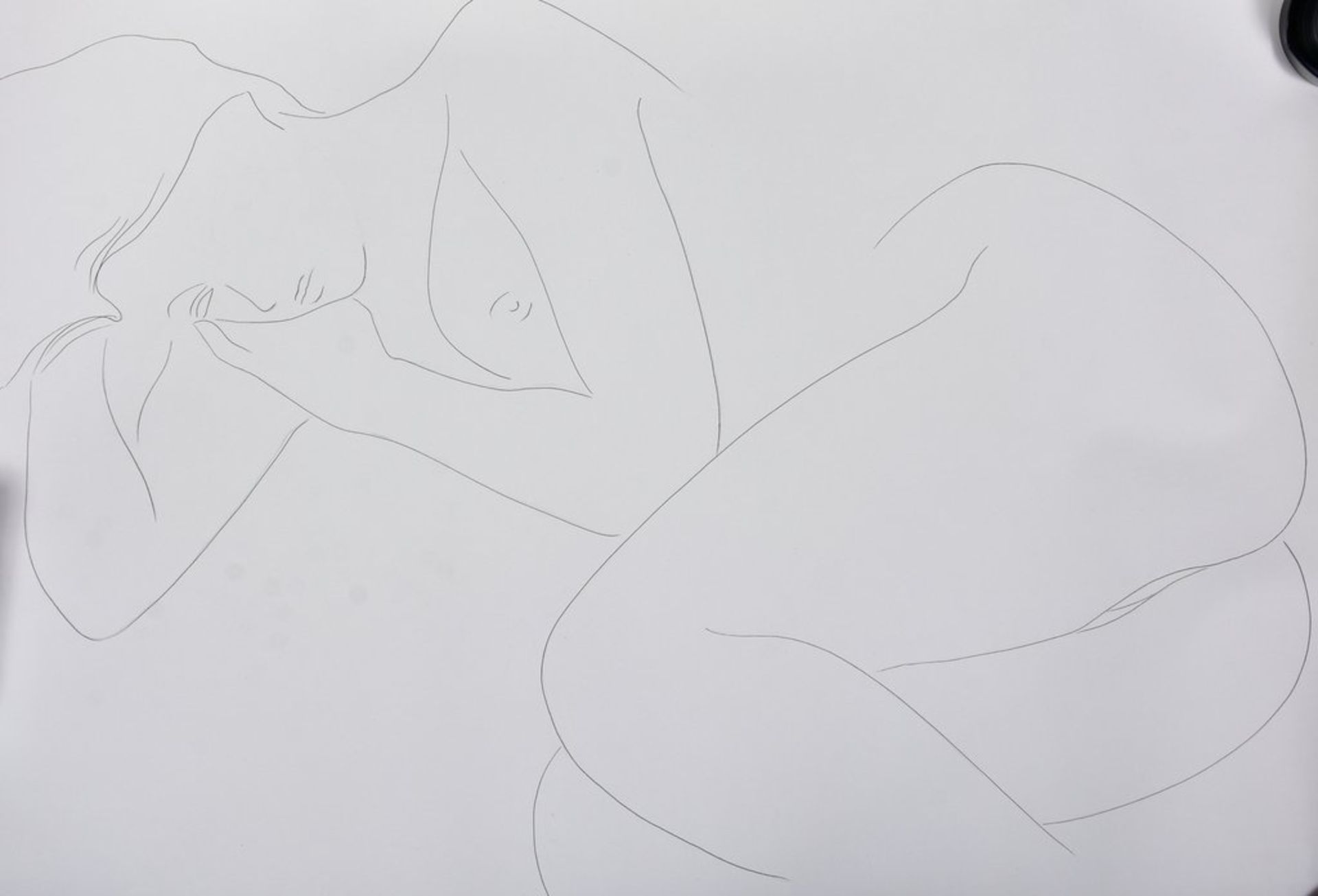 Sattarov, Mansur, dito, Zeichnung "Liegender weiblicher Akt", sign.u.dat.1991, BM 95x65cm