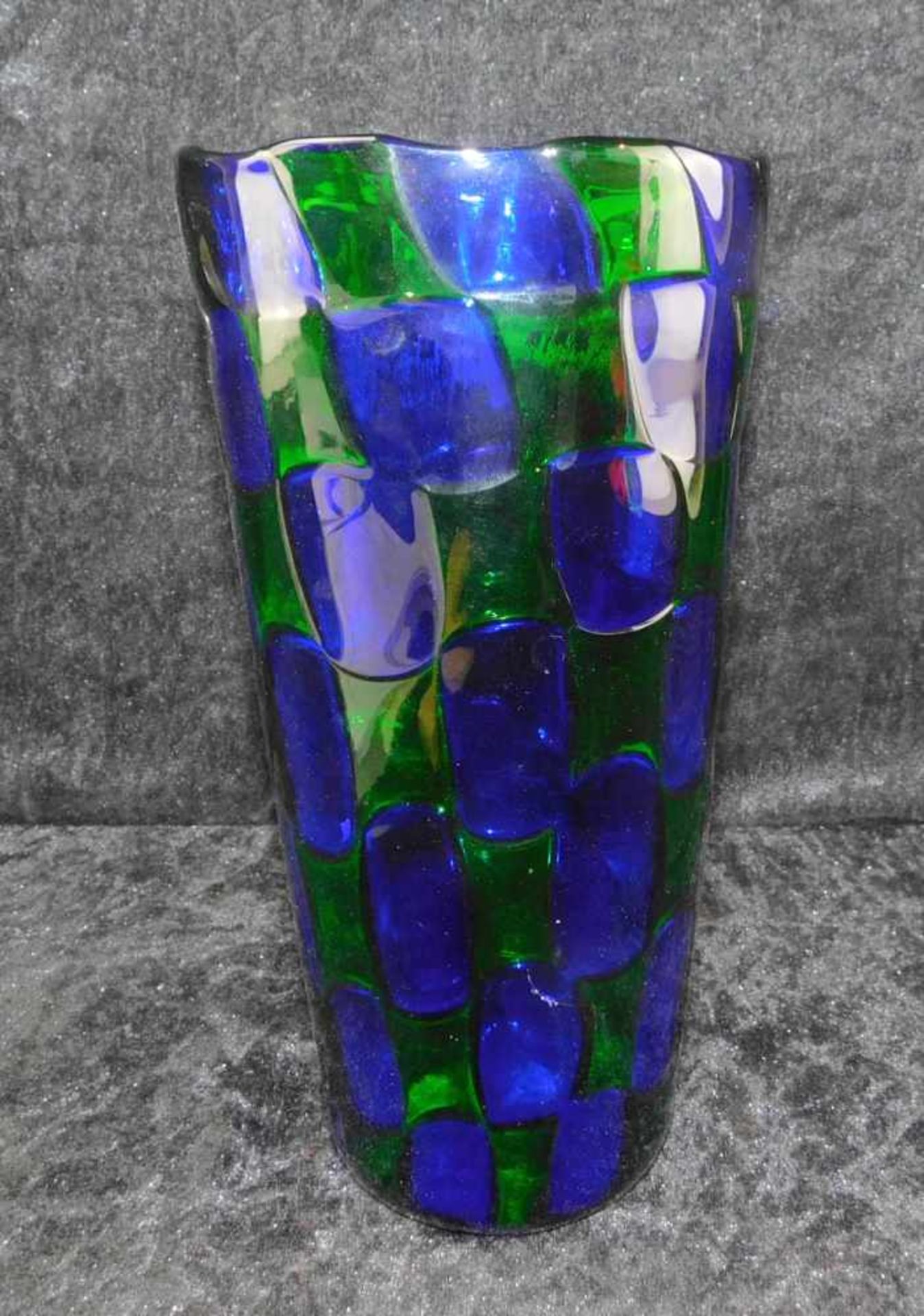 Murano Pezzato Vase, Mitte 20. Jhdt. - Bild 2 aus 3