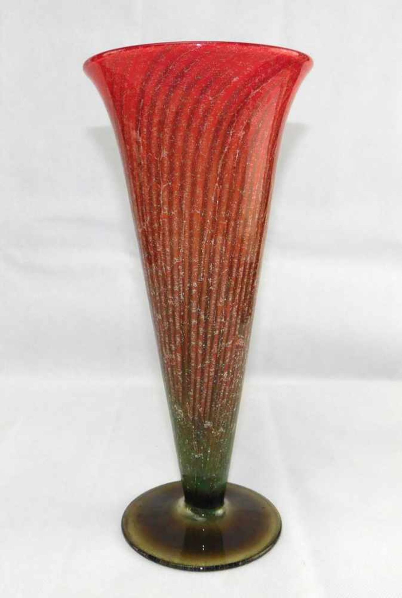 WMF Vase IKORA, rot/olivgrün, 1930er Jahre