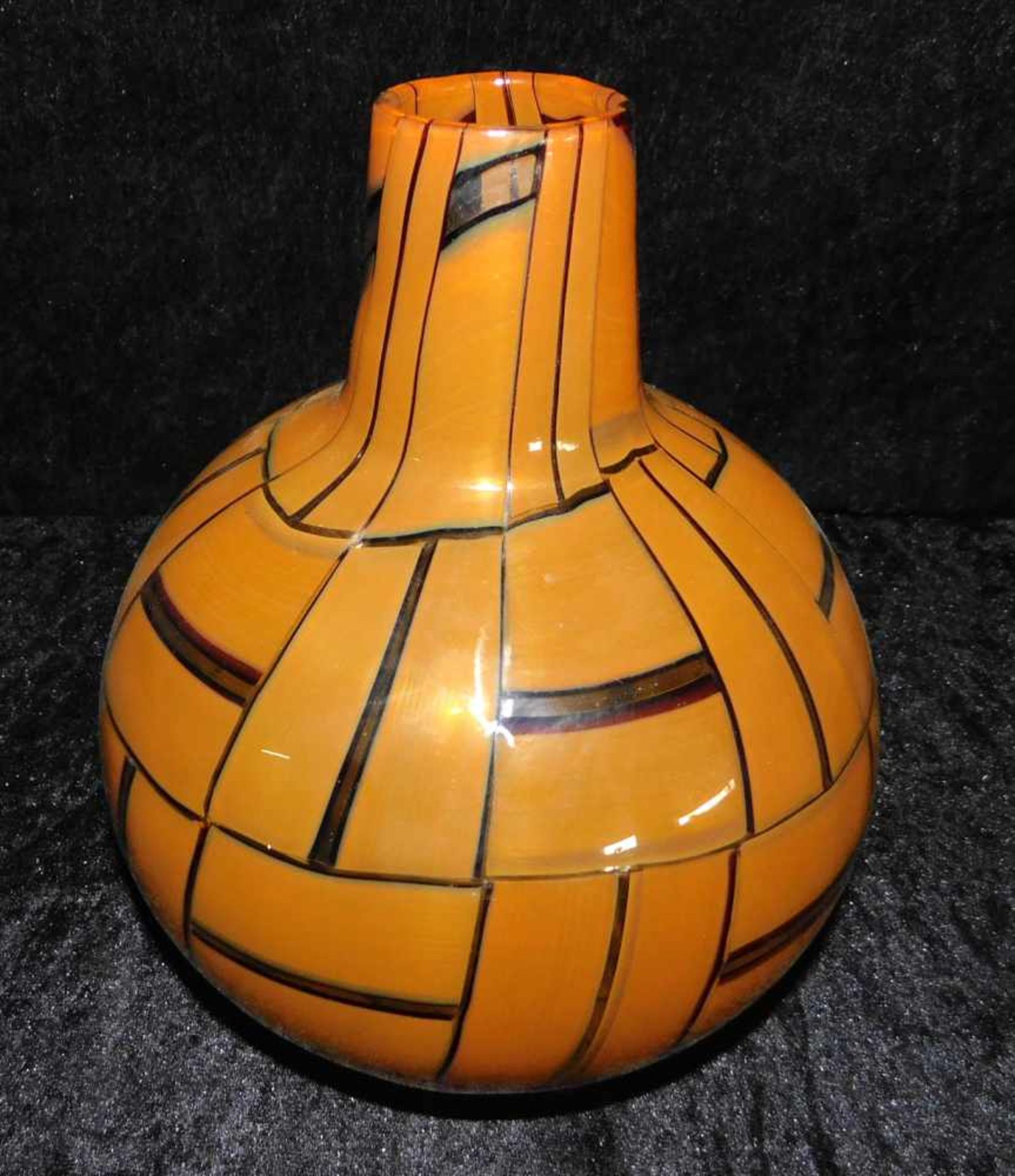 Murano Vase Tessere, signiert Ercole Barovier 1962