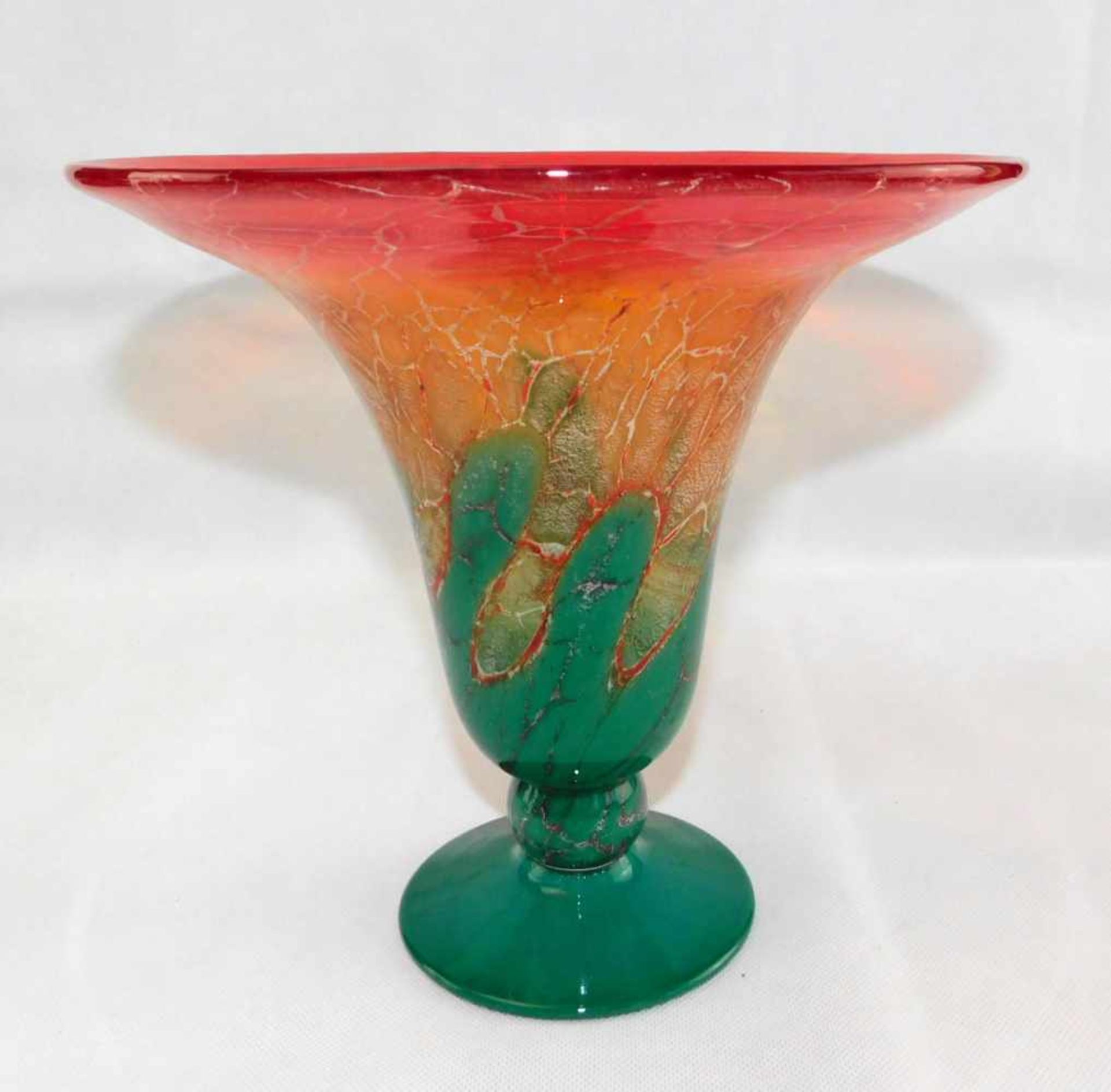 WMF Vase IKORA, dunkelorange/grün 1930er Jahre