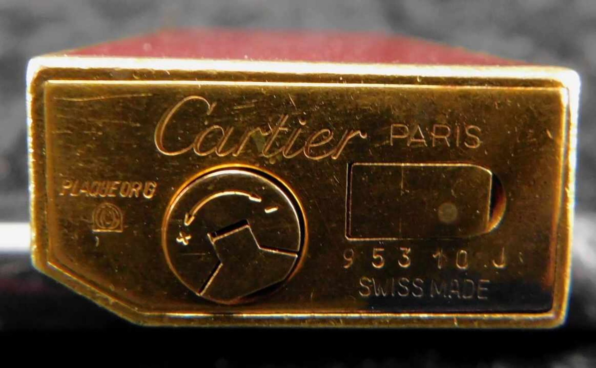 Cartier, Paris, Feuerzeug rot/gold - Image 4 of 4