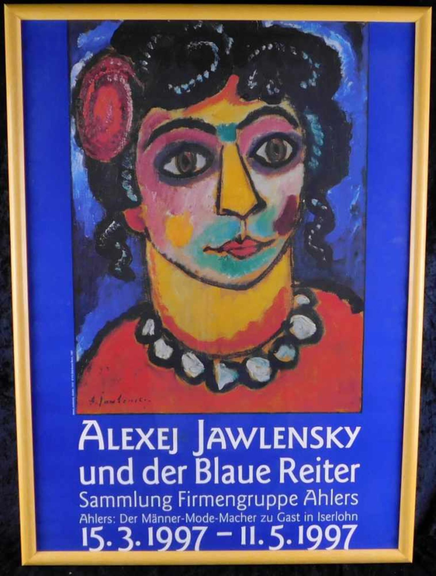 Alexej Jawlensky und der blaue Reiter, Ausstellungsplakat, Offset-Druck, Höhe 74 cm, Breite 53 cm,