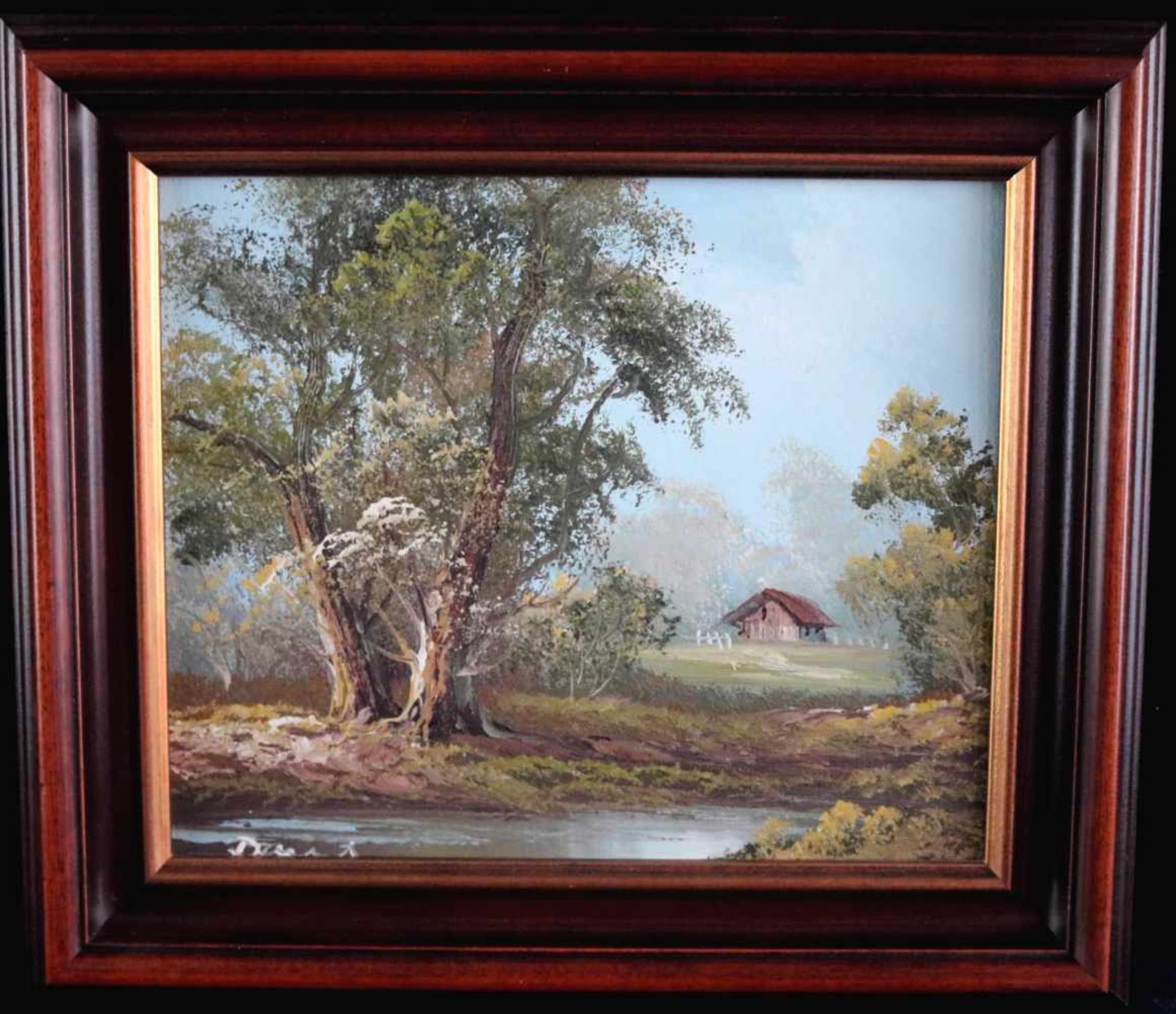 Gemälde 2Stk., unbekannte Künstler, Motiv Wald , 2. Hl. 20. Jhdt., unten links signiert, Motiv