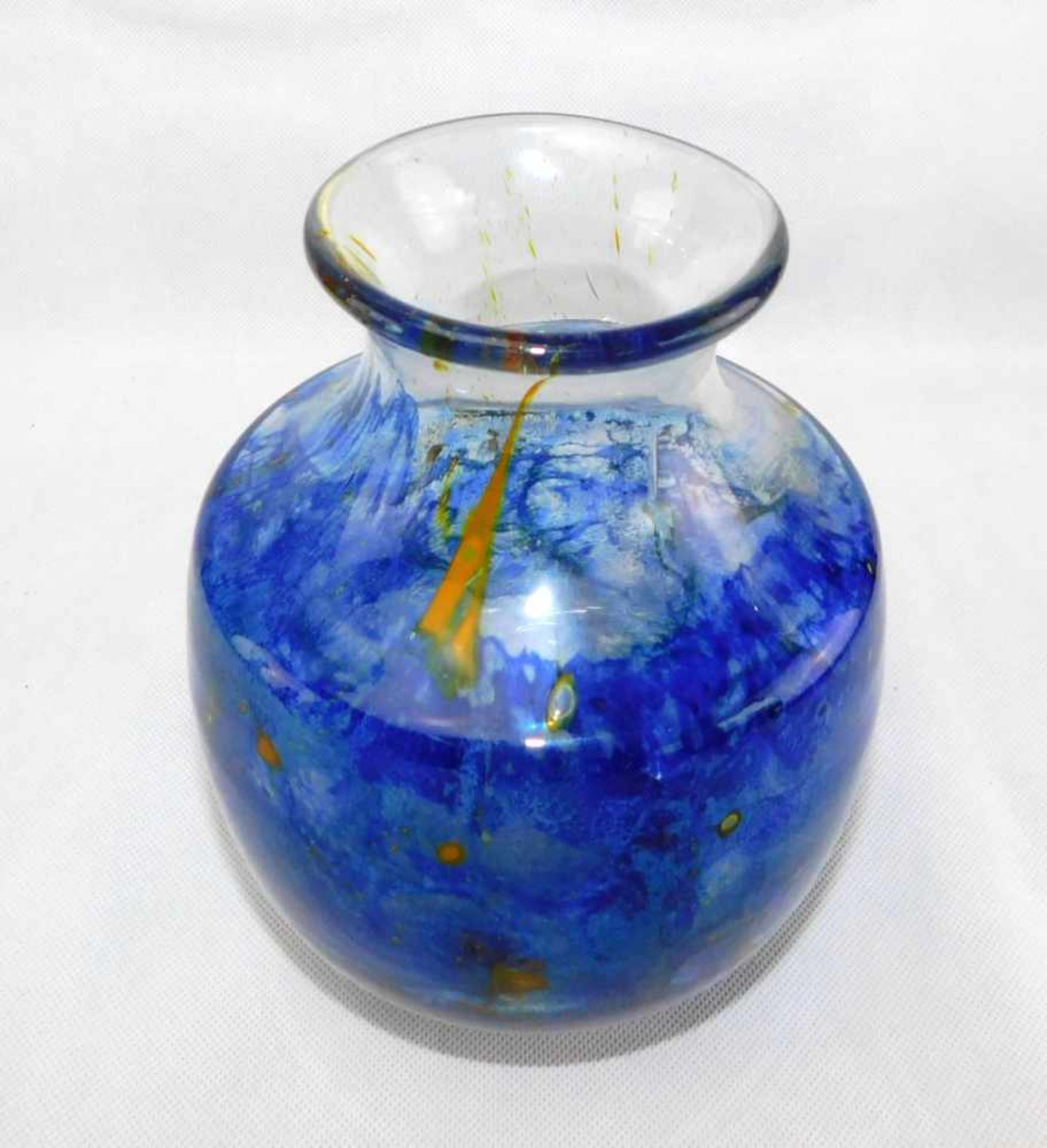 WMF kleine Vase IKORA, blau/gelb, 1930er Jahre