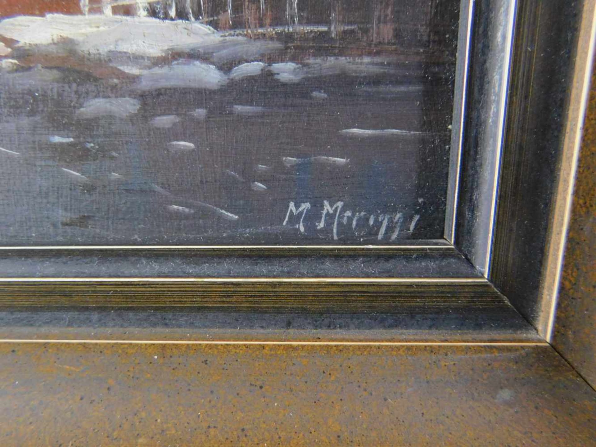 Maria Meriggi, Eisvergnügen, Öl auf Holz, signiert unten rechts, m.R. - Bild 3 aus 4