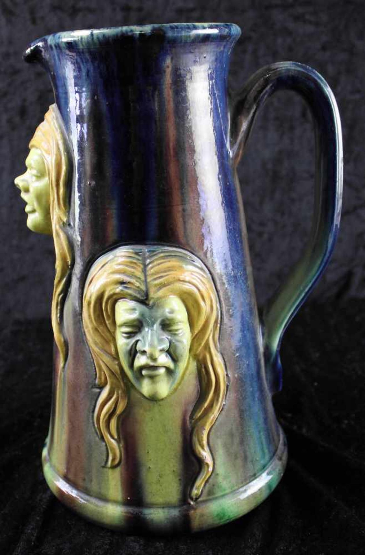 Große Jugendstil-Vase, Flämische Keramik, Vlaams Aardewerk, "3 Hexen", ca.1925, guter - Image 3 of 4