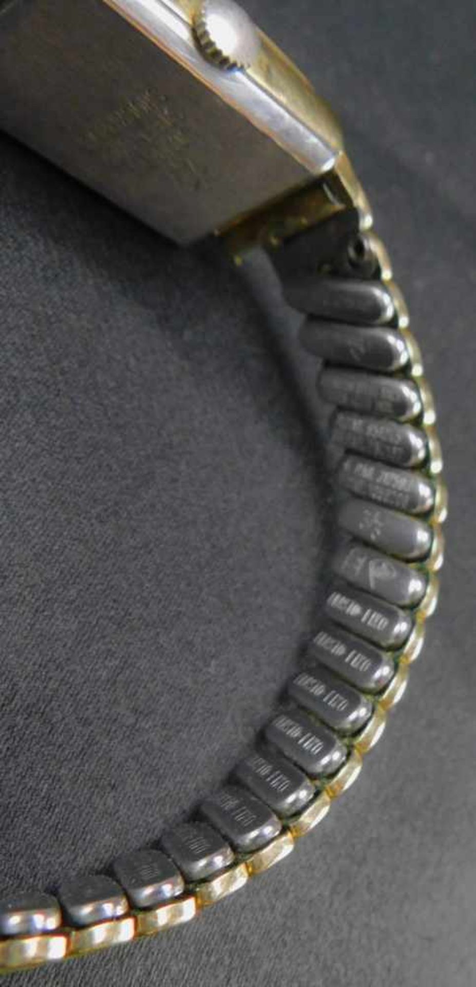 Junghans Damenuhr, vergoldet, Mitte 20. Jhdt., Elasto-Fix Armband, Handaufzug - Bild 3 aus 5