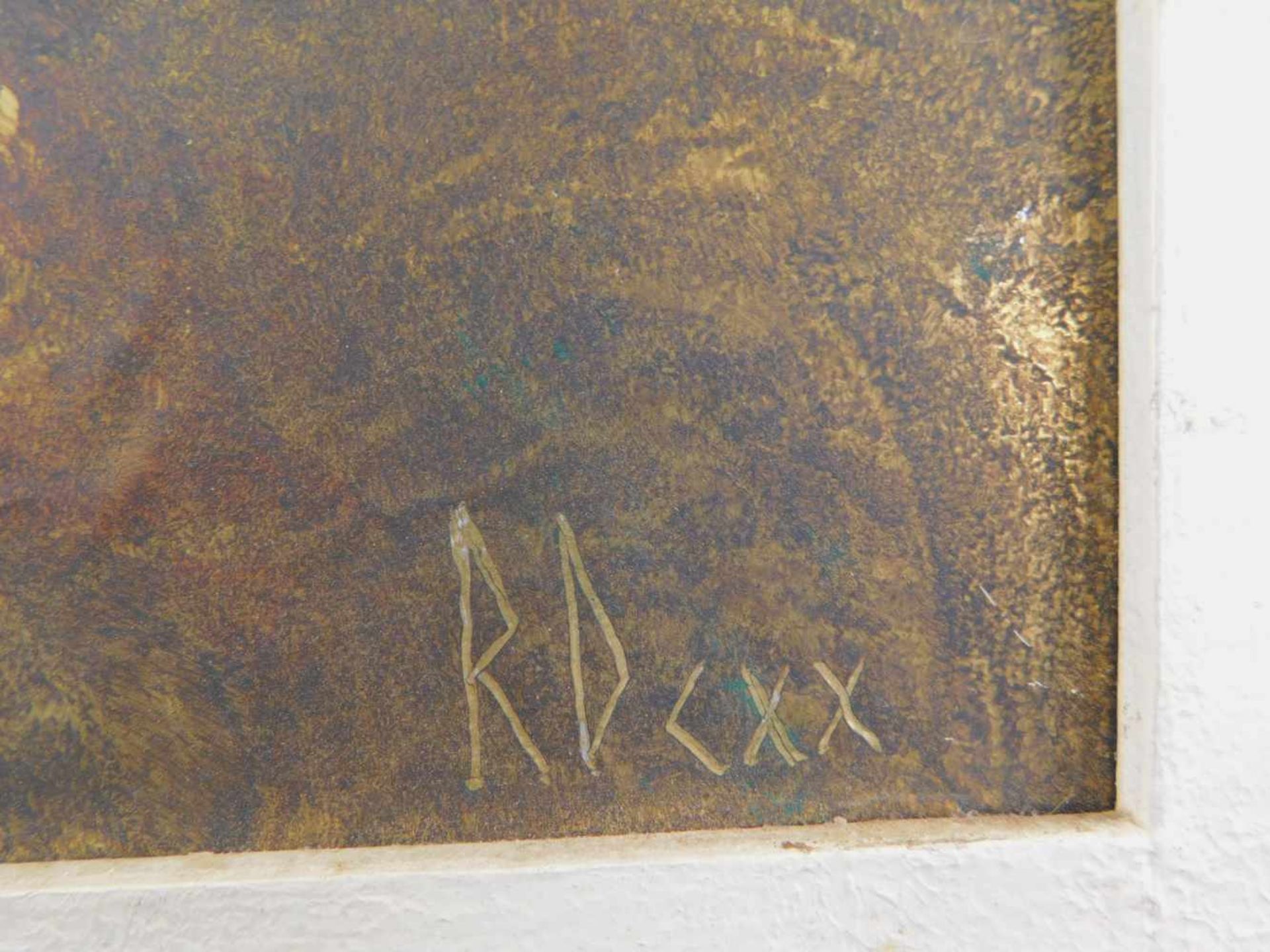 Abstrakte Komposition, Stillleben, Frankreich, Acryl auf Metall, monogr. unten rechts RD CXX - Image 5 of 6