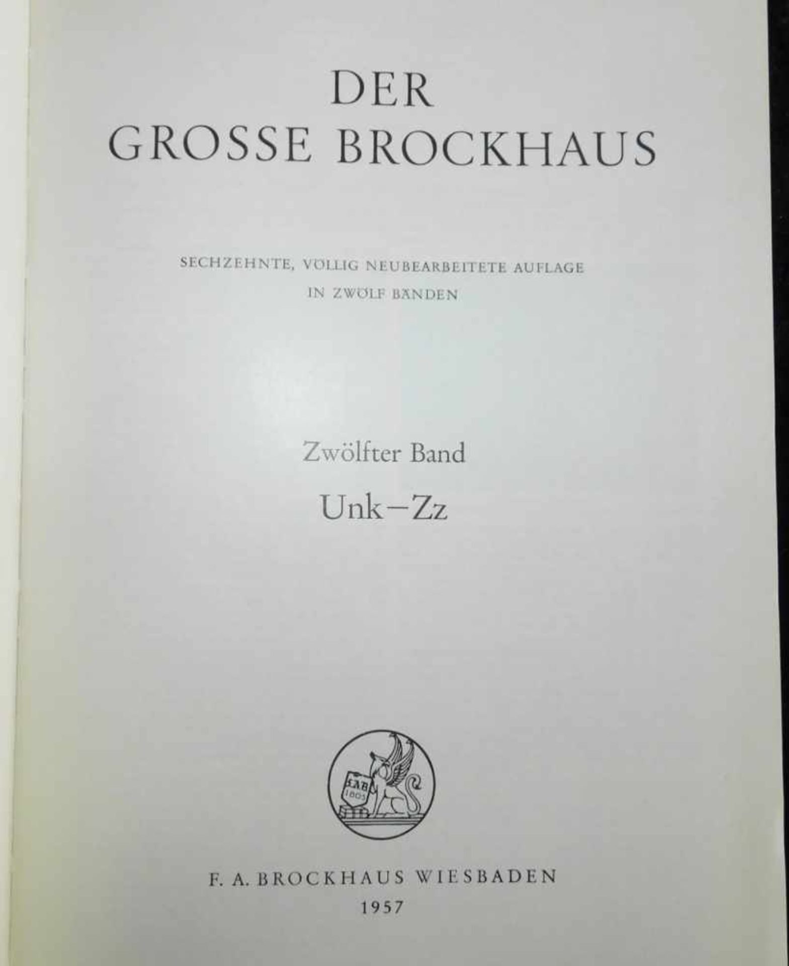 Der grosse Brockhaus,12 Bände, 16. völlig neu überarb. Auflage, F.A. Brockhaus Wiesbaden 1952- - Bild 3 aus 3