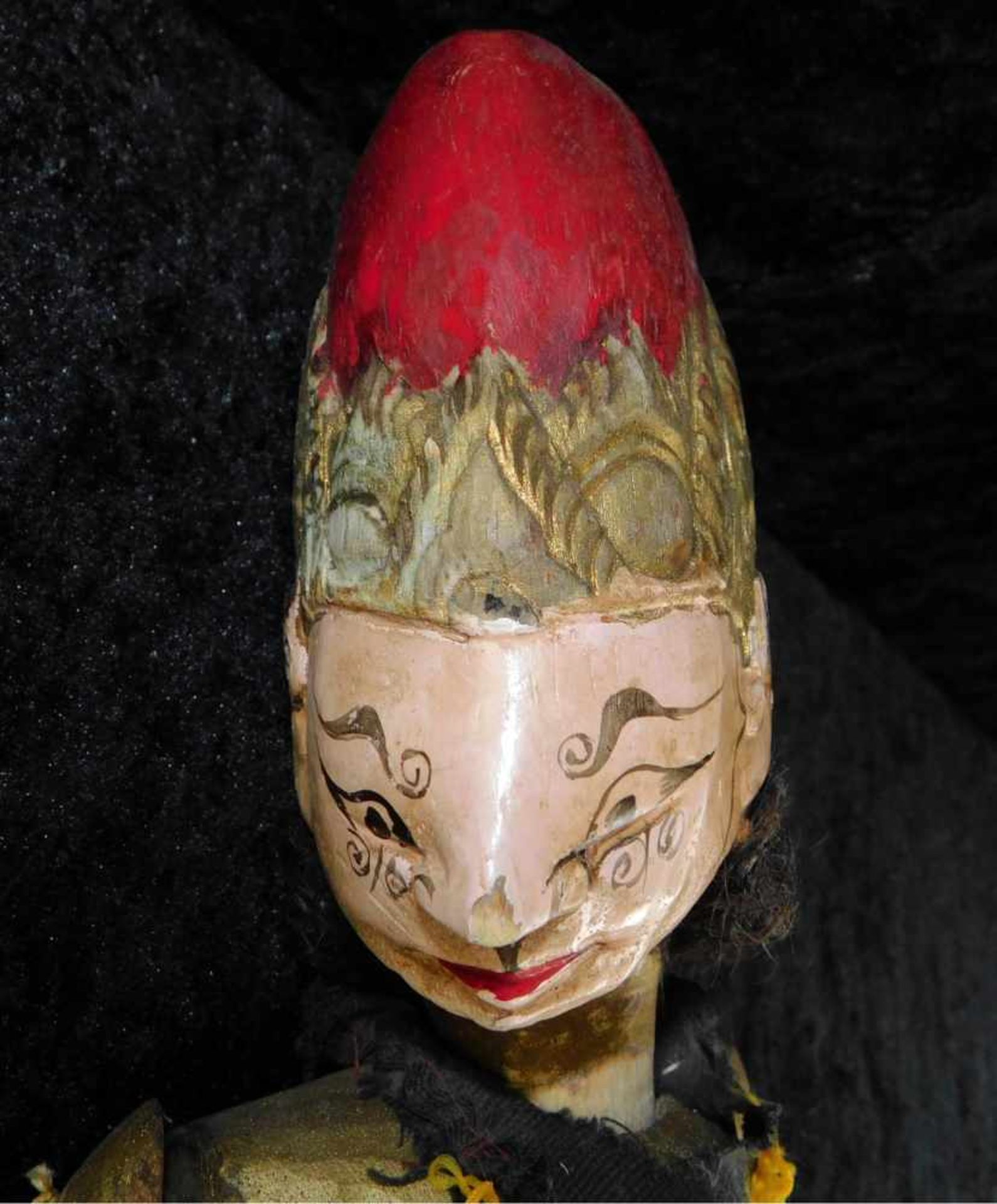 Marionette, Sri Lanka, um 1970, Stabmarionette Holz geschnitzt, polychrome Fassung, Höhe ca. 50 - Bild 3 aus 3