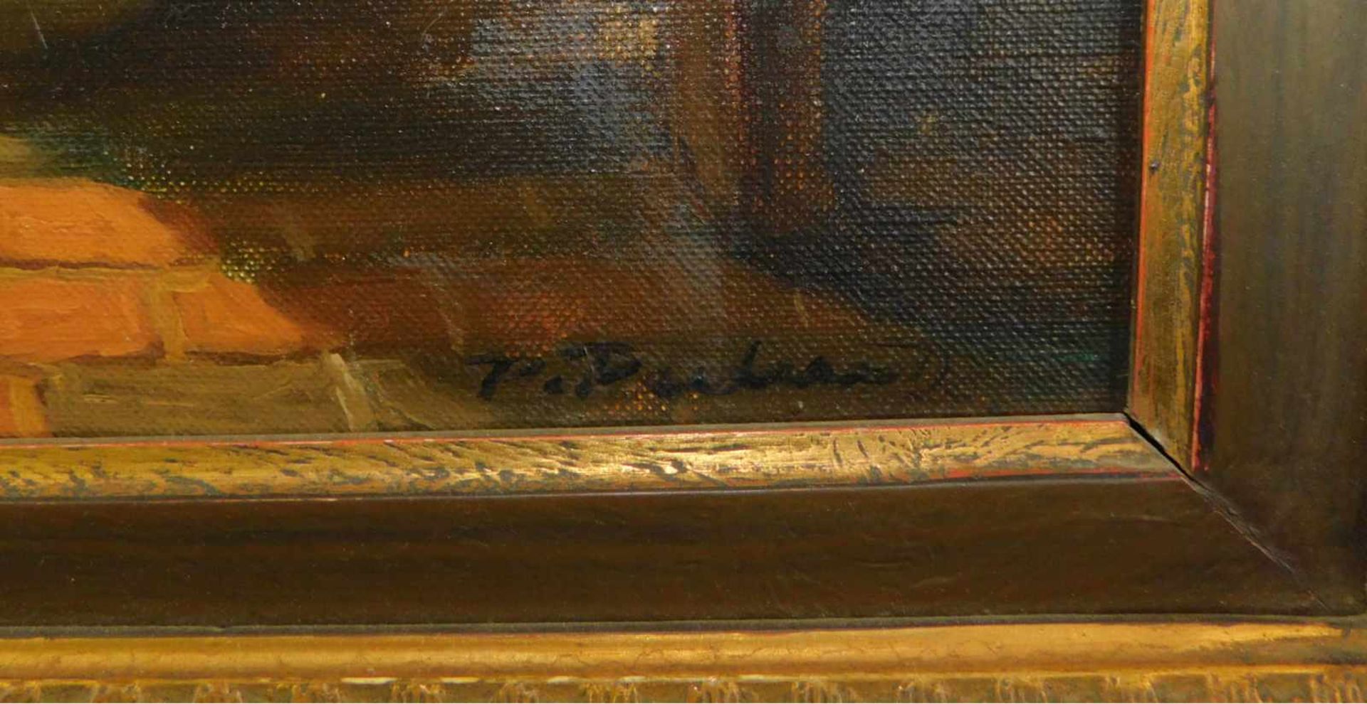 B. Franke, 2.H.20.Jhdt., Holländerin in Stube, Öl auf Leinwand, signiert unten rechts, m.R. - Image 3 of 4