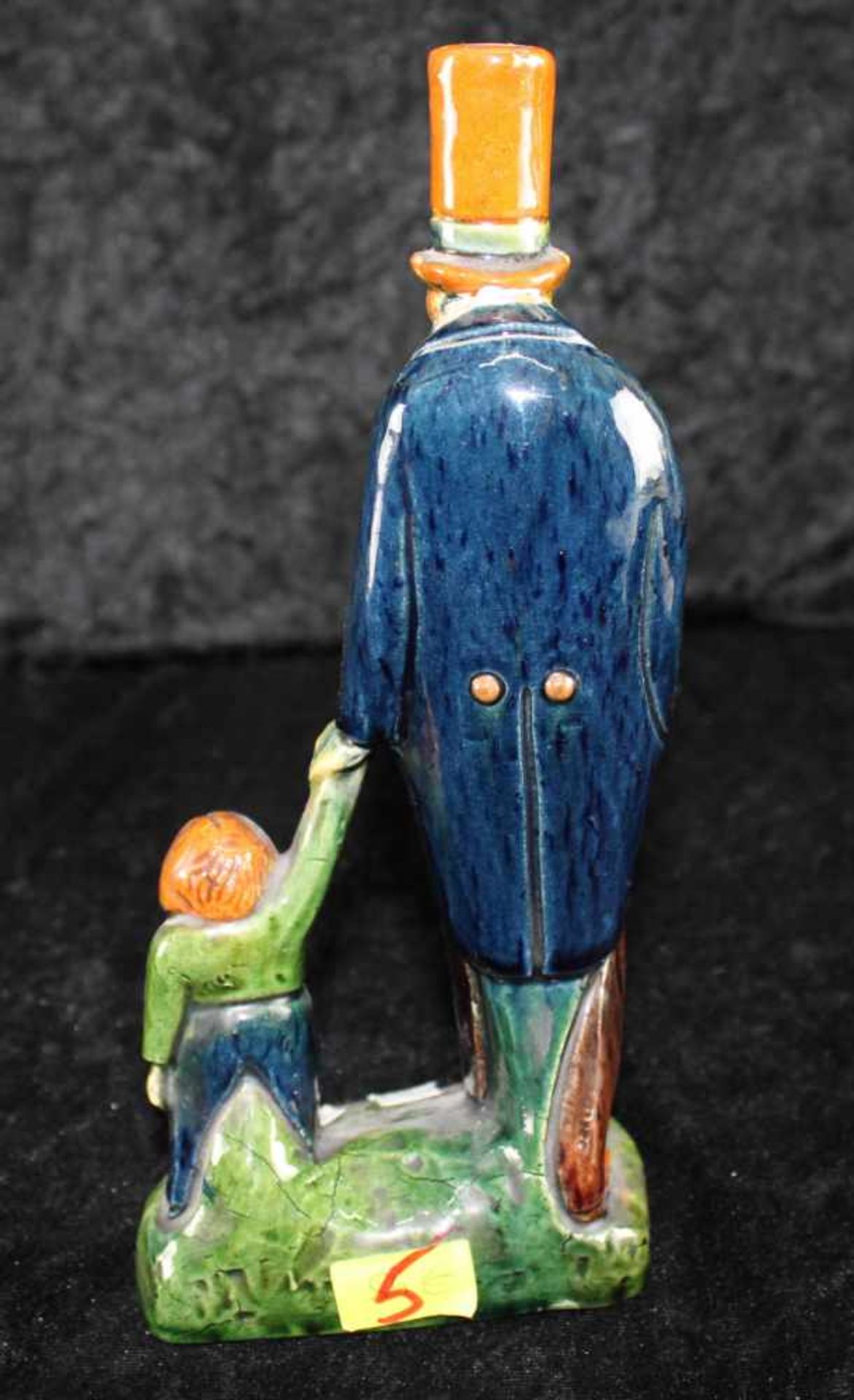 Flämische Keramik, Vlaams Aardewerk, "Vater mit Sohn", ca.1925, Kopf geklebt - Bild 4 aus 4