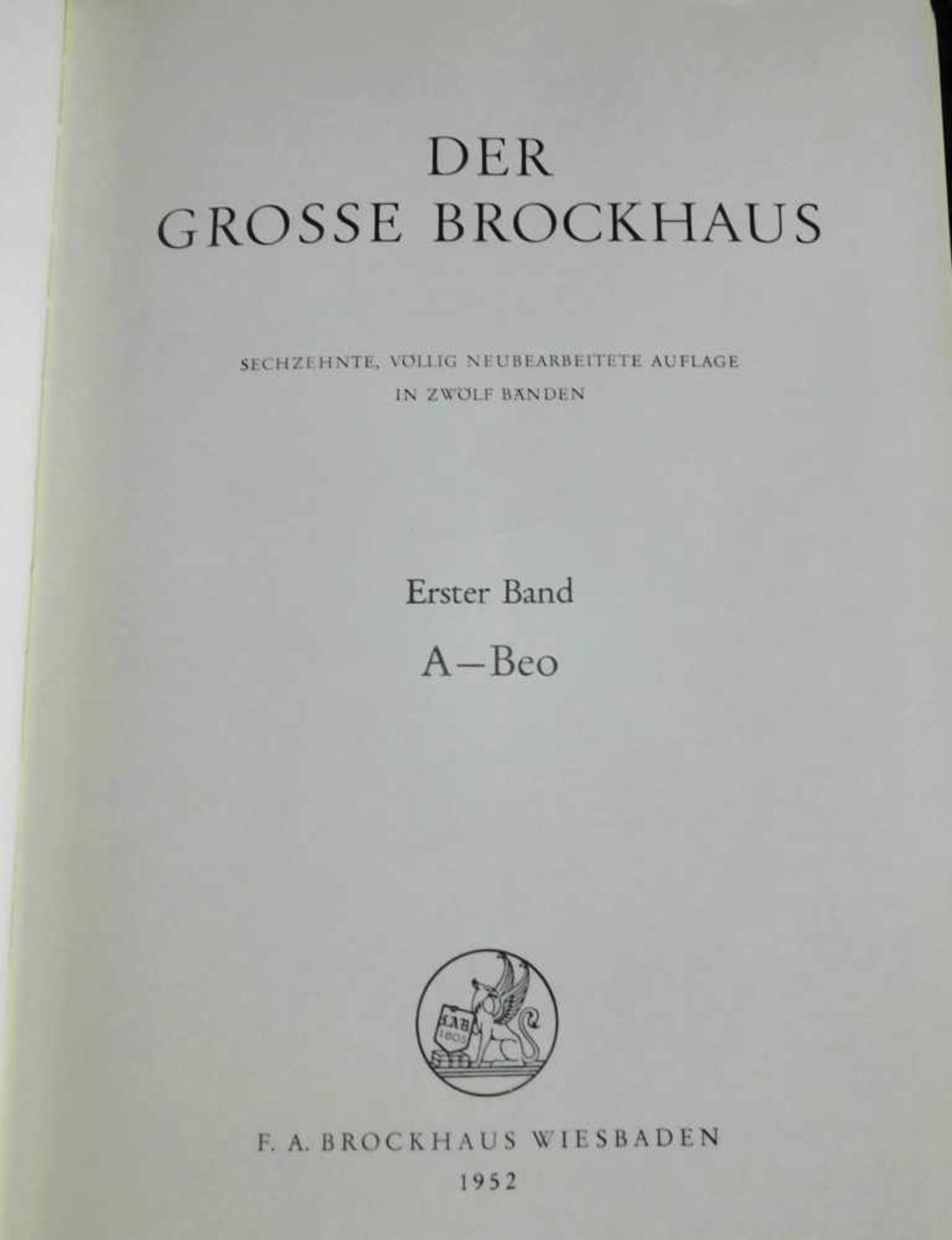 Der grosse Brockhaus,12 Bände, 16. völlig neu überarb. Auflage, F.A. Brockhaus Wiesbaden 1952- - Image 2 of 3