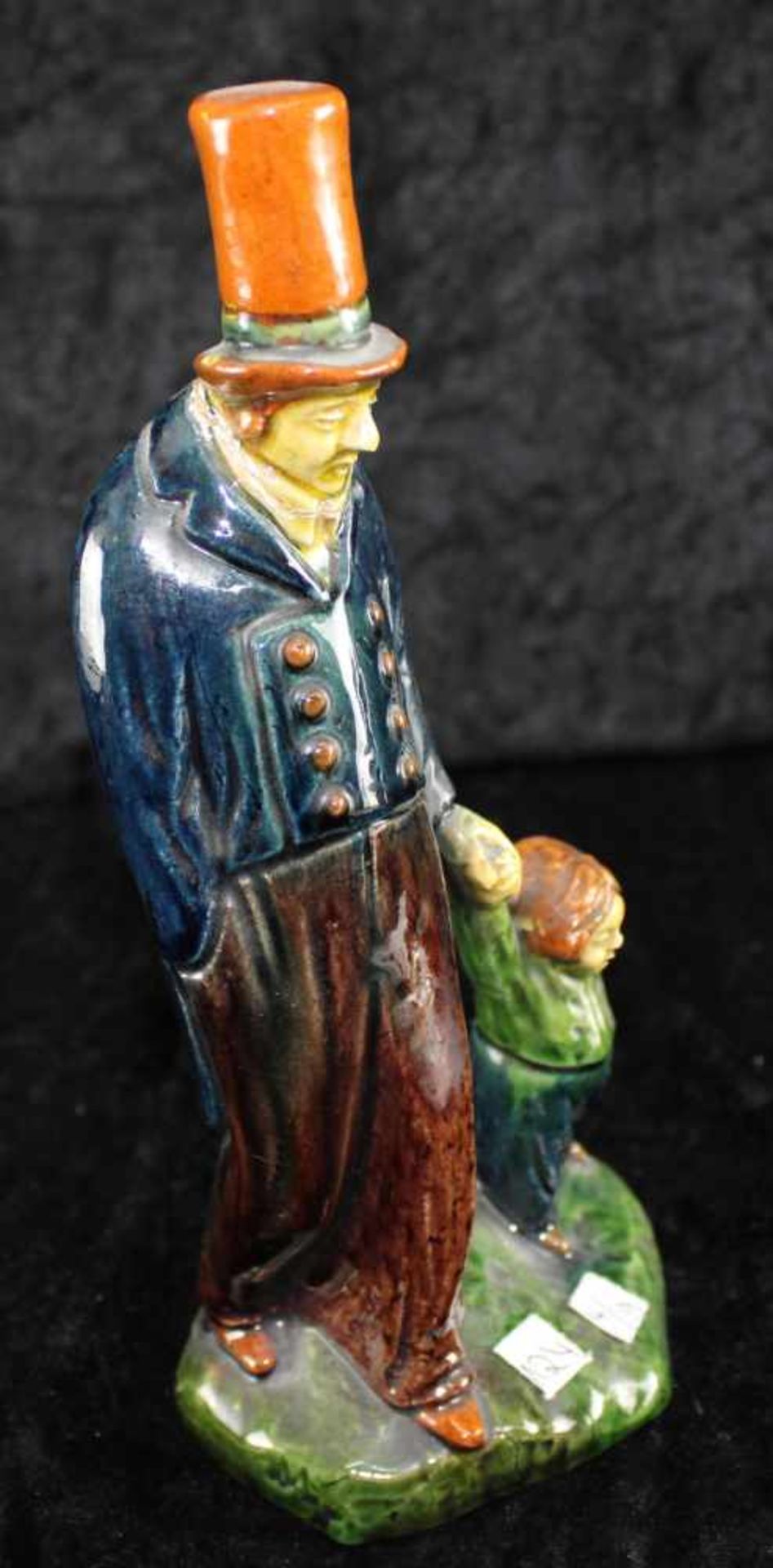 Flämische Keramik, Vlaams Aardewerk, "Vater mit Sohn", ca.1925, Kopf geklebt - Image 2 of 4